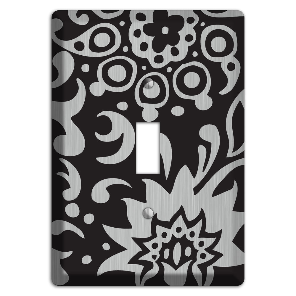 Black Boteh Stainless Steel Cover Plates