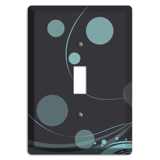 Dark Grey with Blue-grey Dots and Swirls Cover Plates