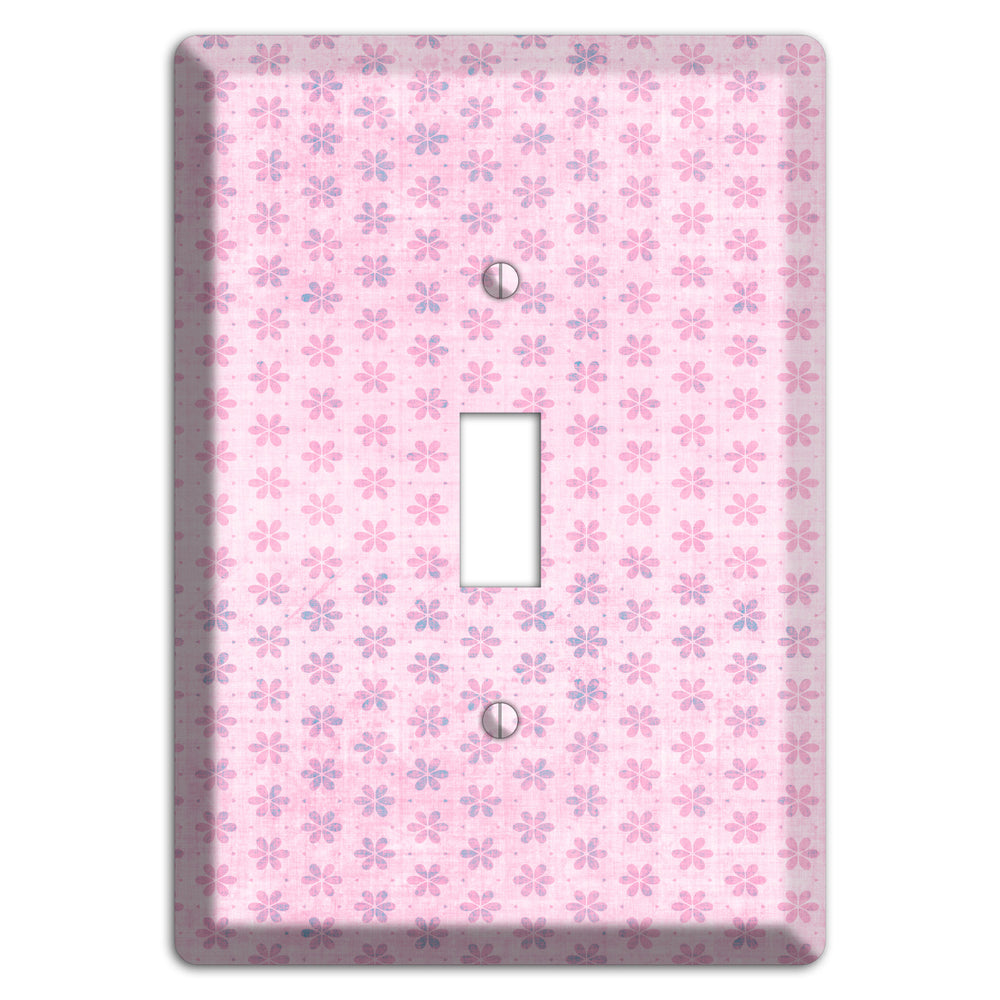 Pink Grunge Floral Contour Cover Plates