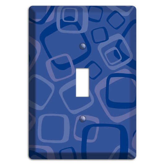 Multi Blue Random Retro Squares Cover Plates