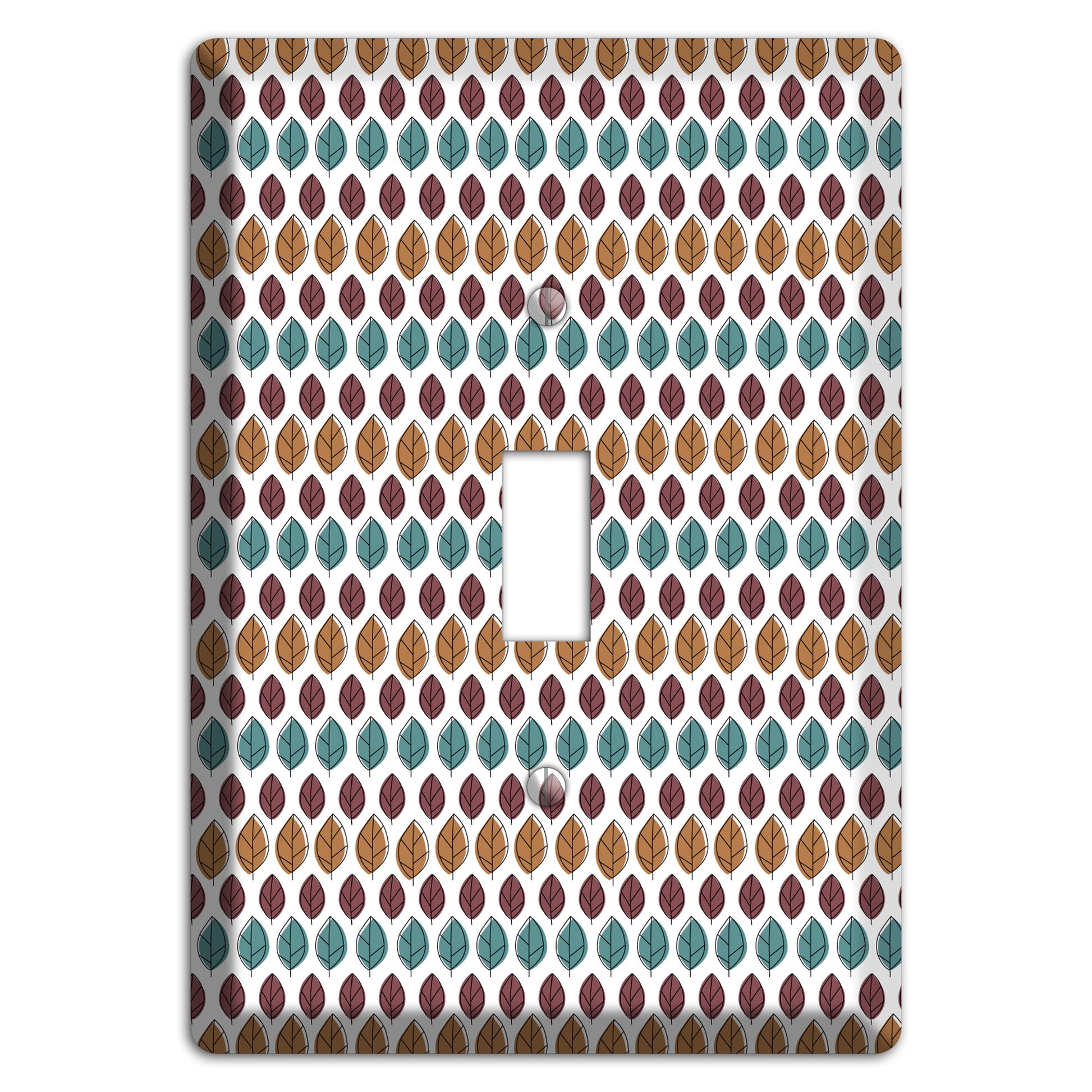Multi Brown Dusty Blue Leaf Contour Cover Plates