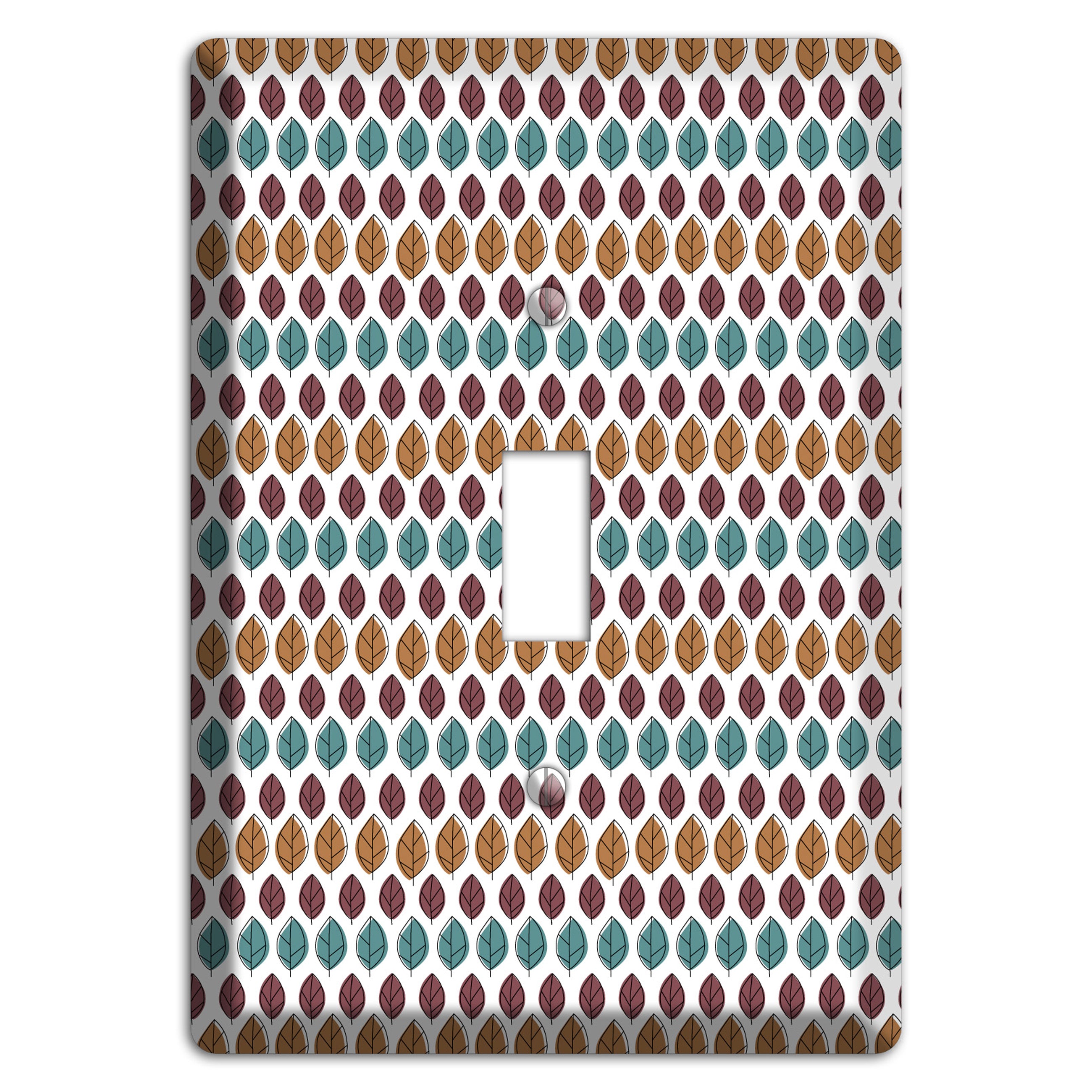 Multi Brown Dusty Blue Leaf Contour Cover Plates
