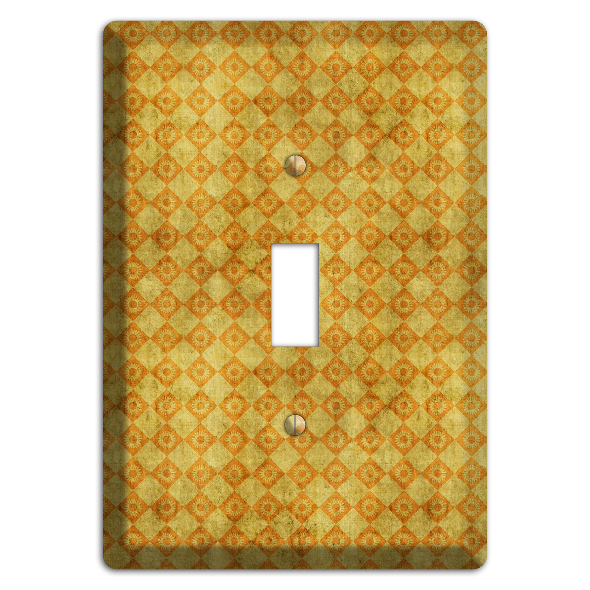 Mustard Diamond Circles Cover Plates