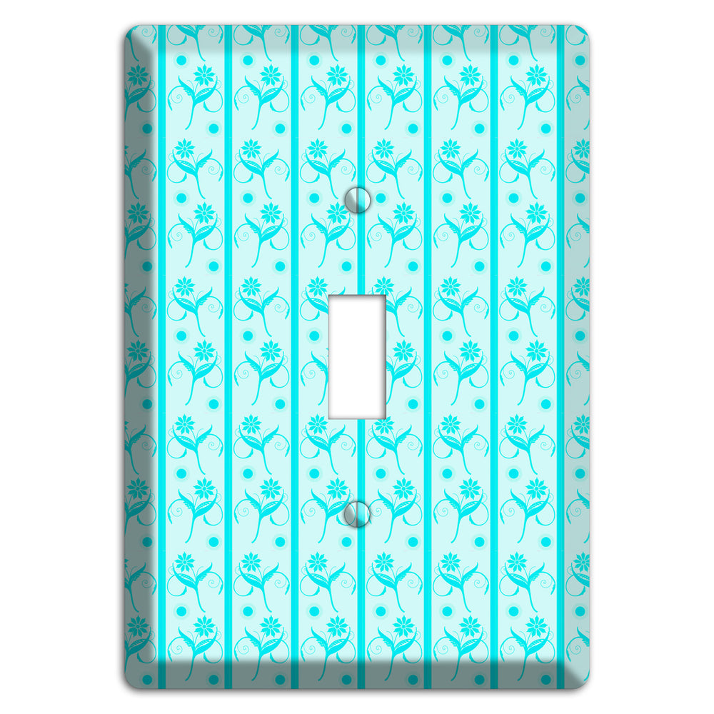 Teal Floral Pattern Cover Plates