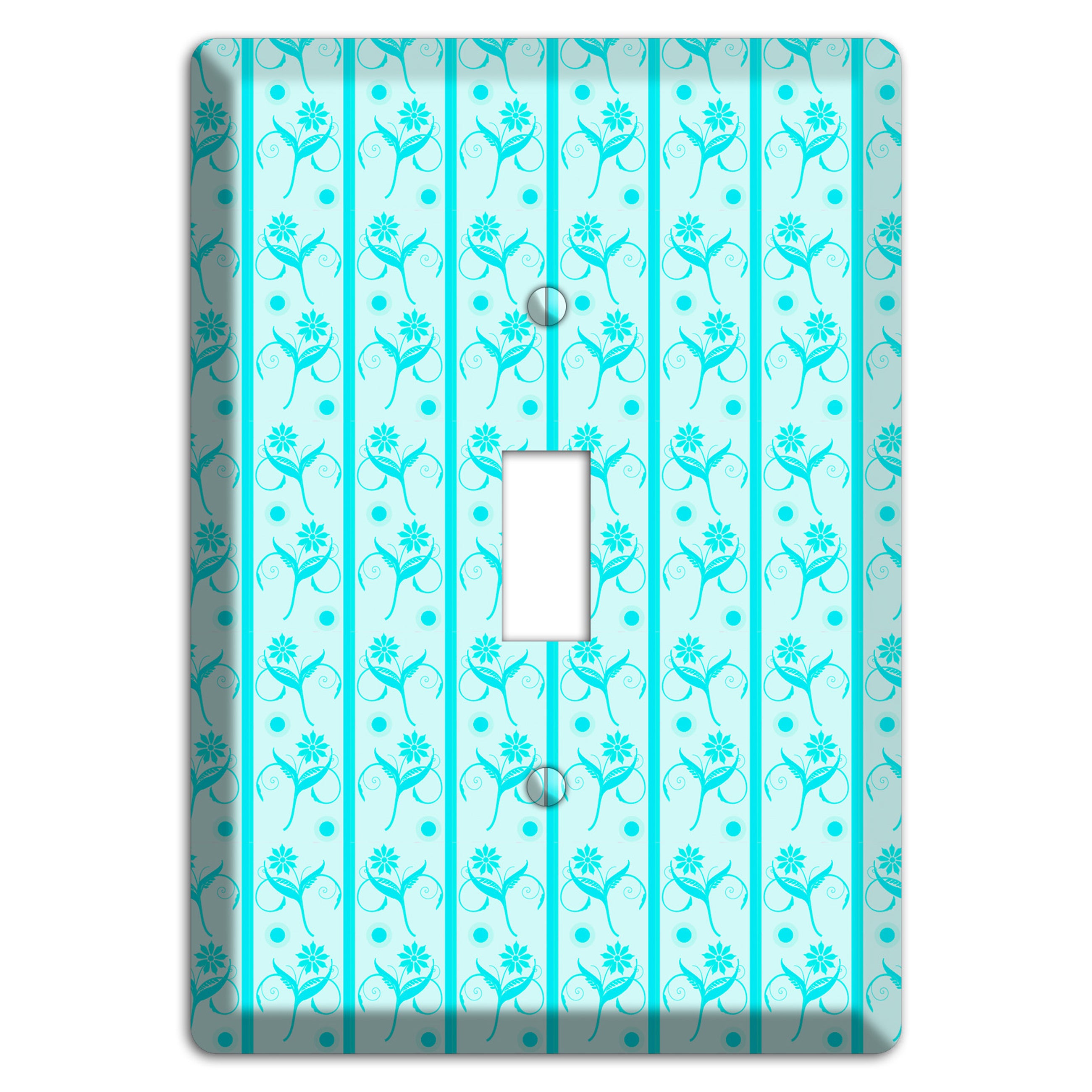 Teal Floral Pattern Cover Plates