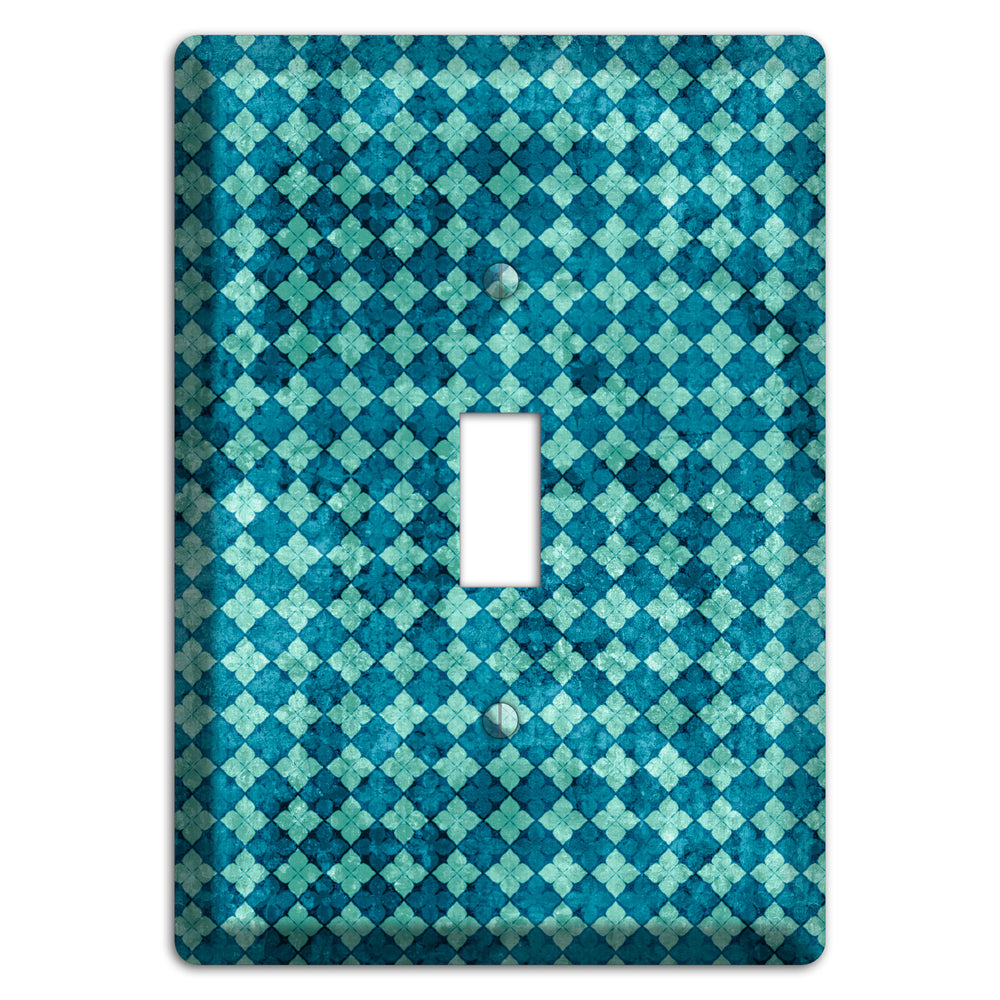 Turquoise Grunge Diamond Cover Plates