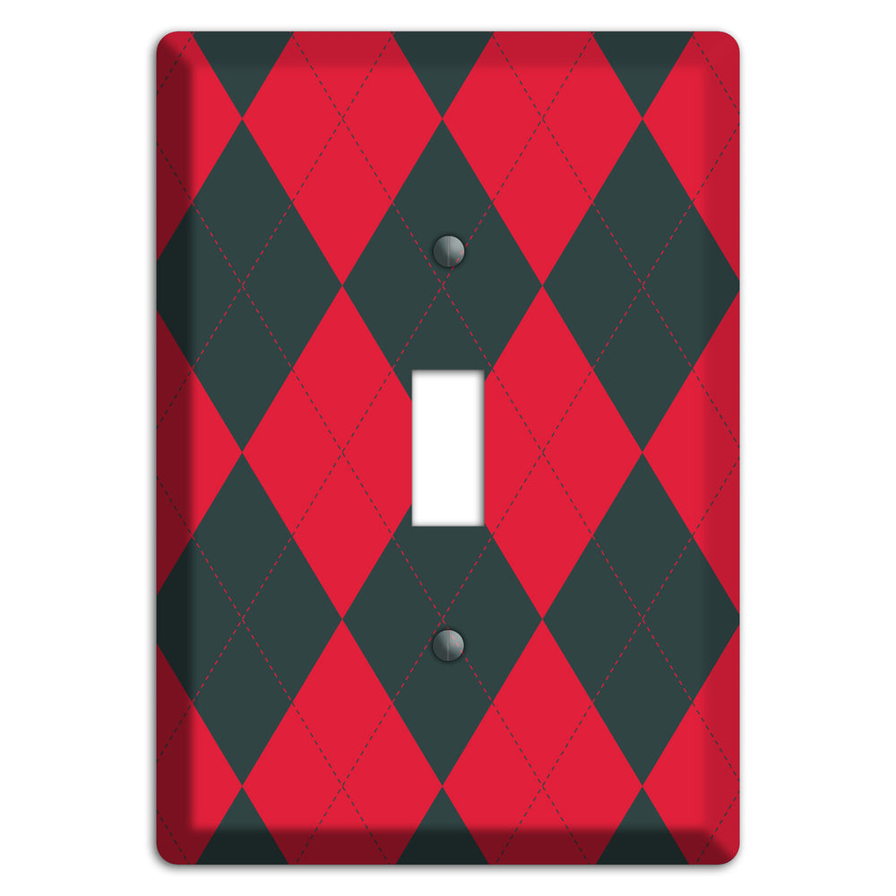 Red and Black Argyle Cover Plates