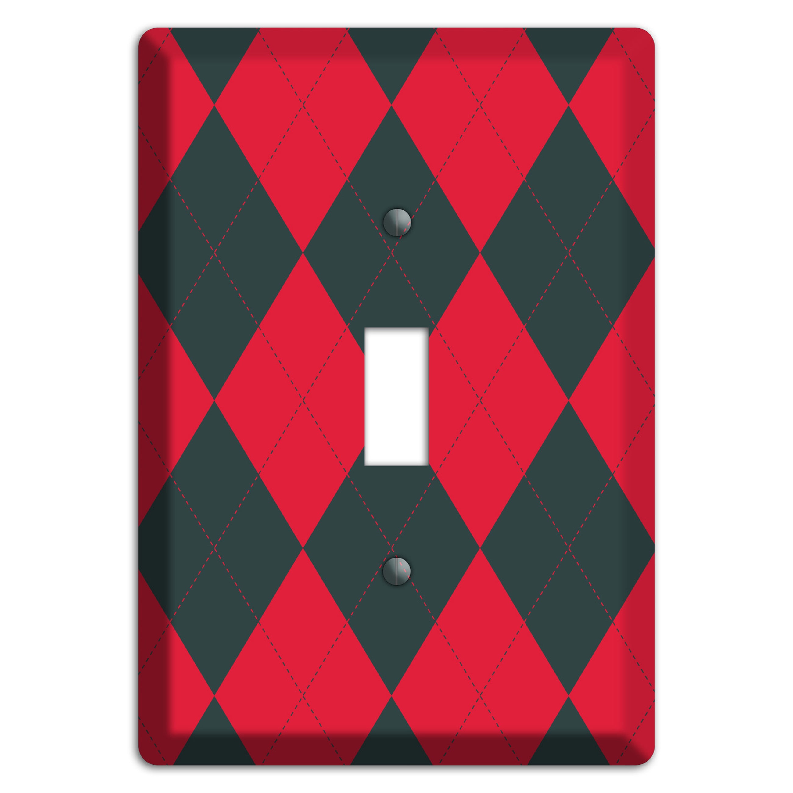 Red and Black Argyle Cover Plates