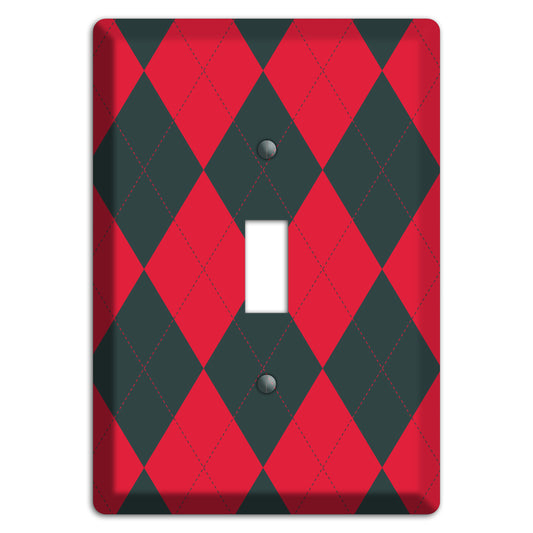 Red and Black Argyle Cover Plates