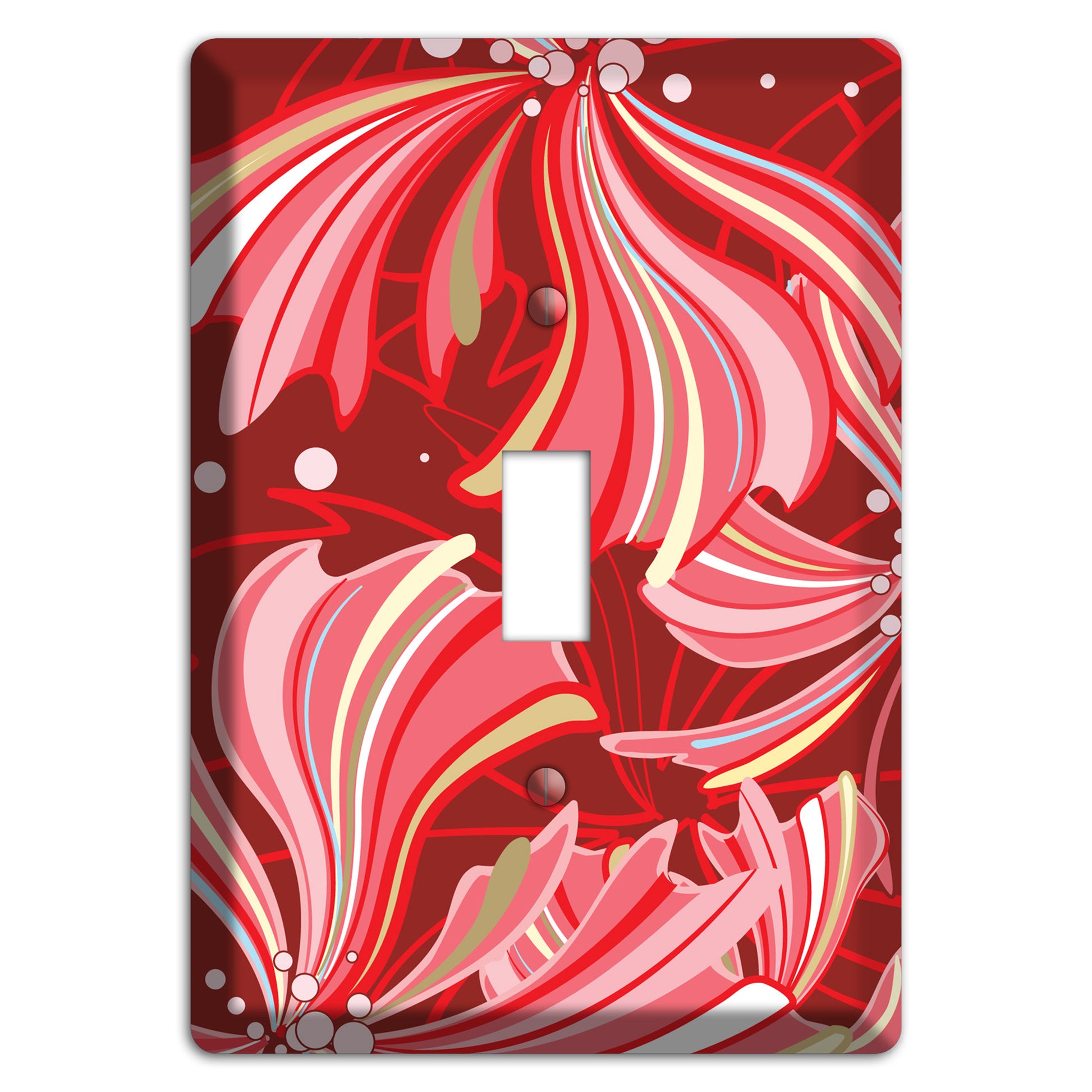 Red Deco Blossoms Cover Plates