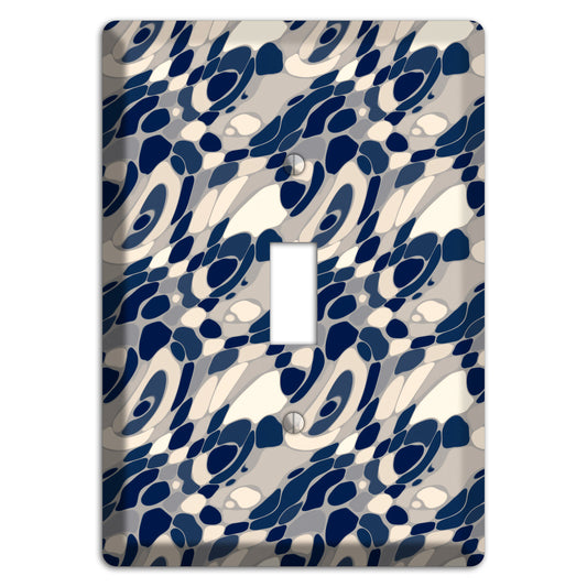Blue and Beige Large Abstract Cover Plates