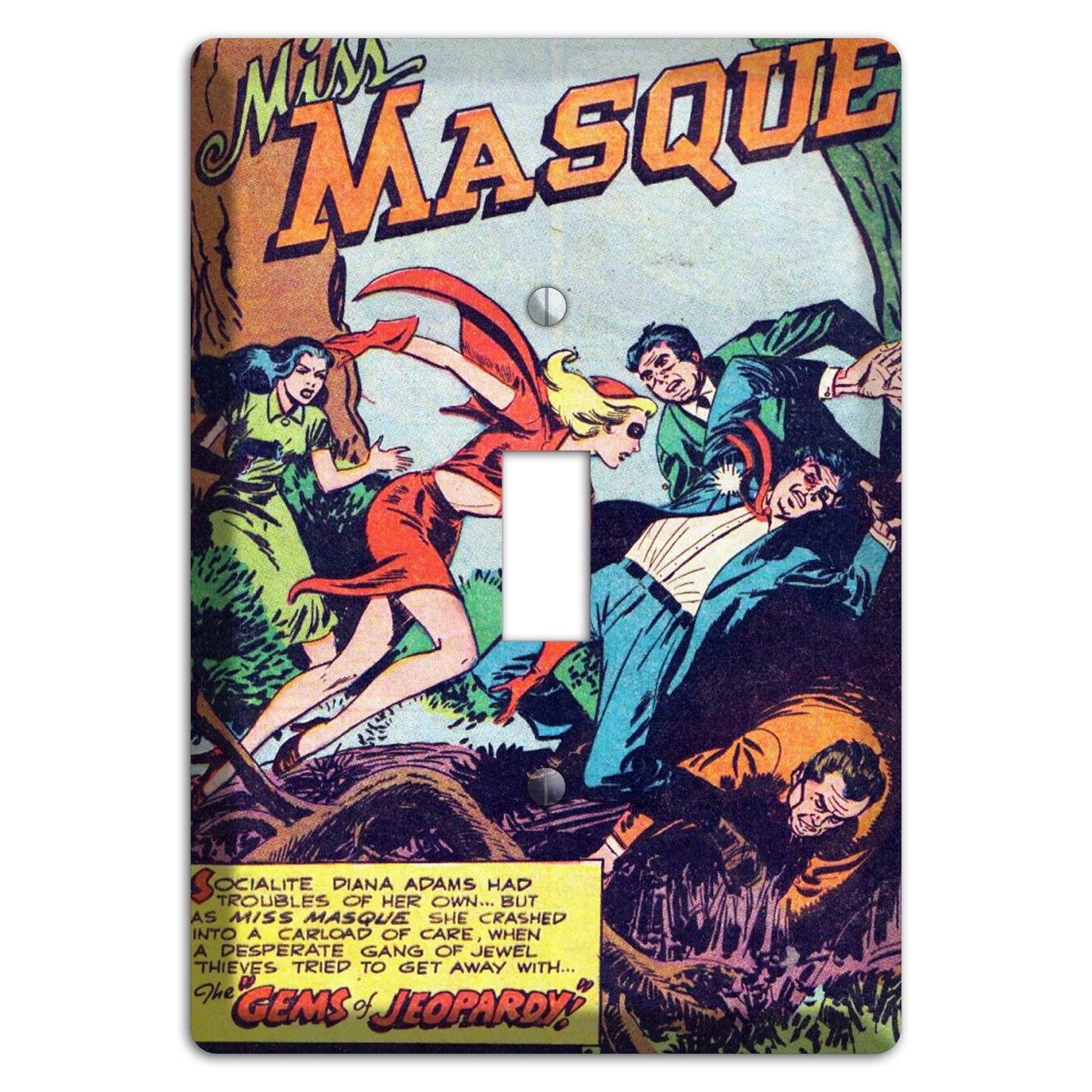 Miss Masque Vintage Comics Cover Plates