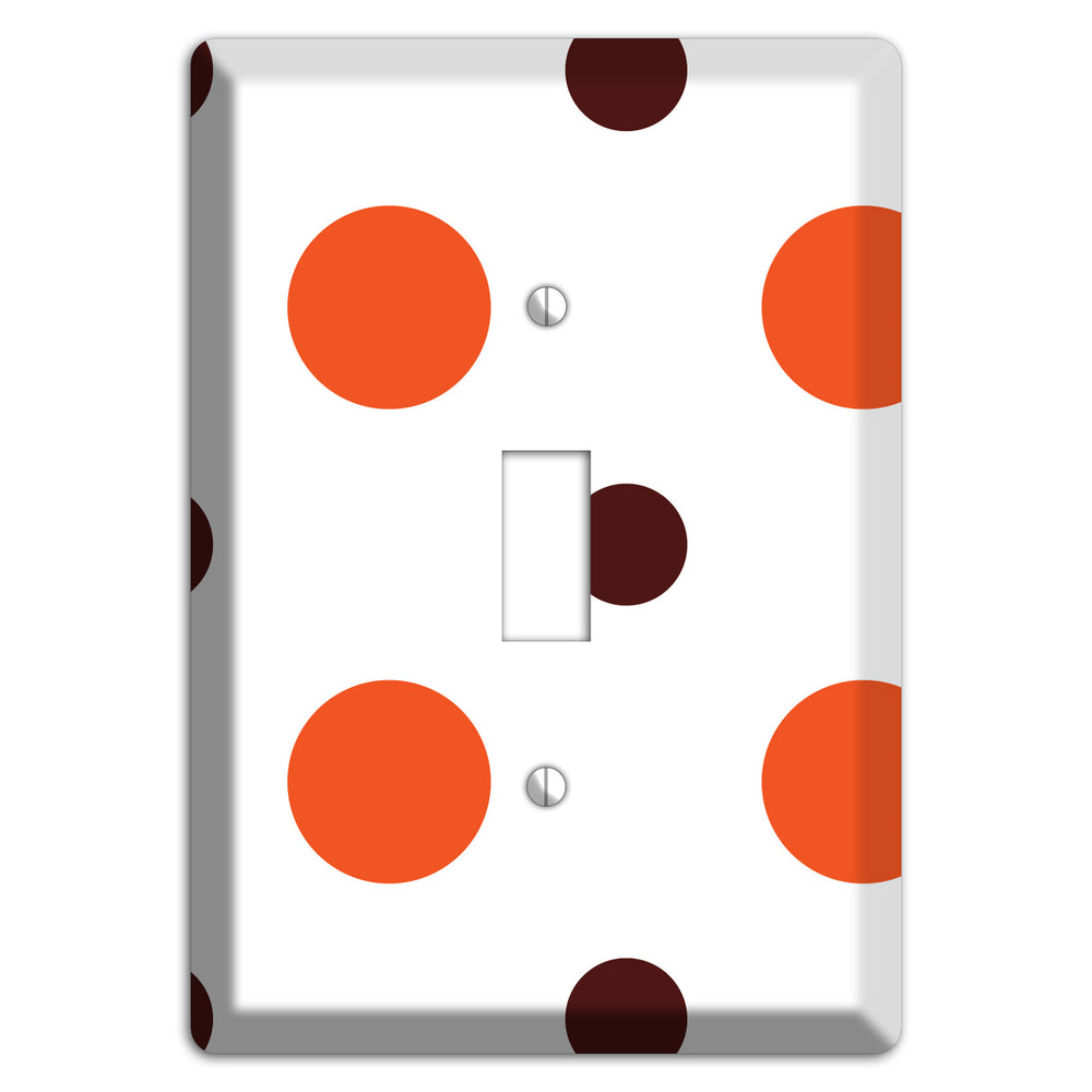 Coral and Brown Multi Medium Polka Dots Cover Plates