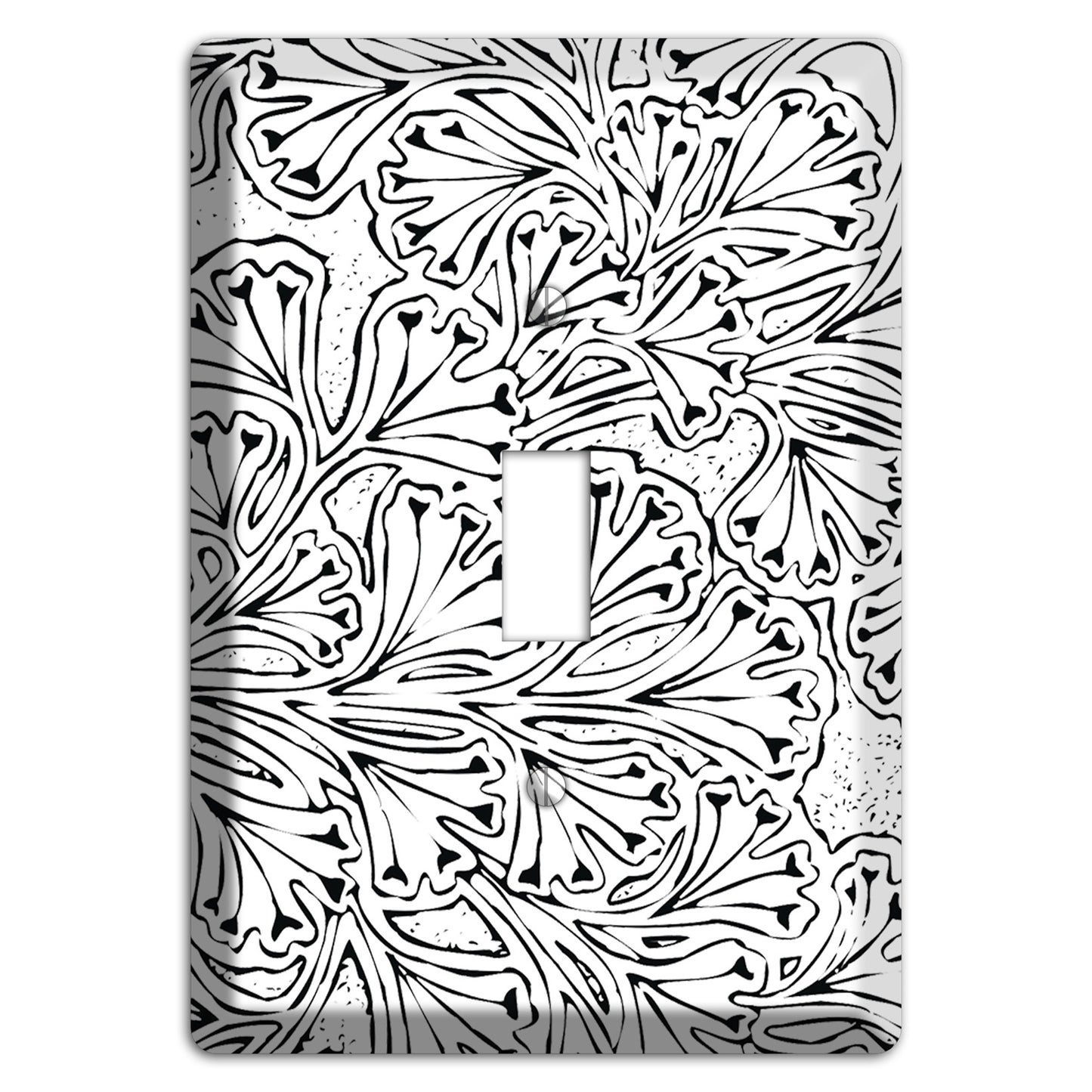 Deco White with Black Interlocking Floral Cover Plates