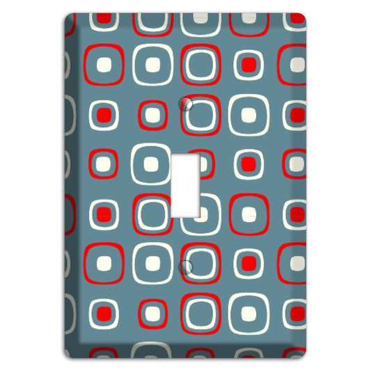 Blue and Red Rounded Squares Cover Plates