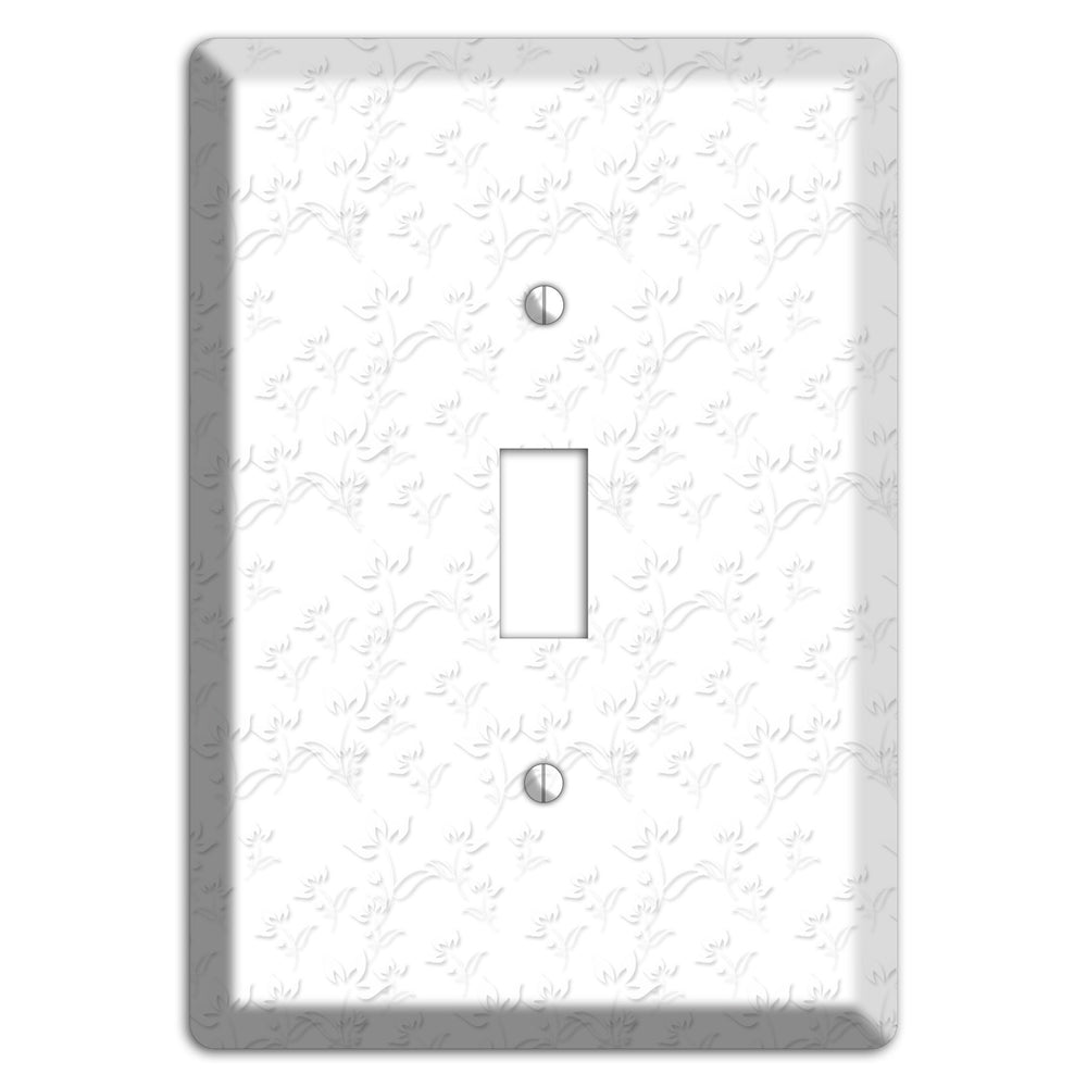White with Grey Sprig Cover Plates