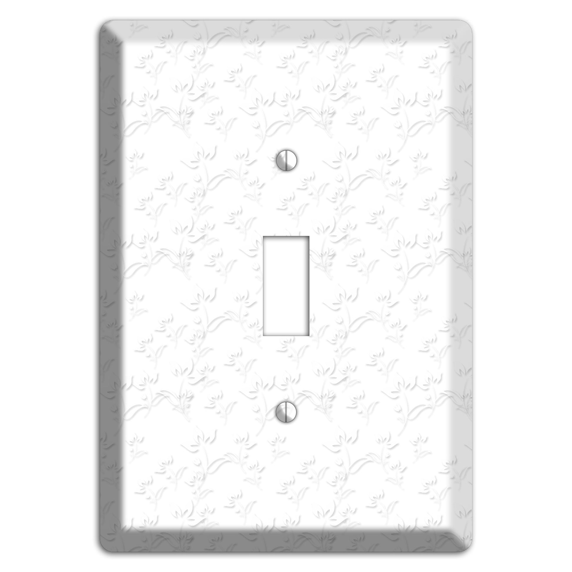 White with Grey Sprig Cover Plates