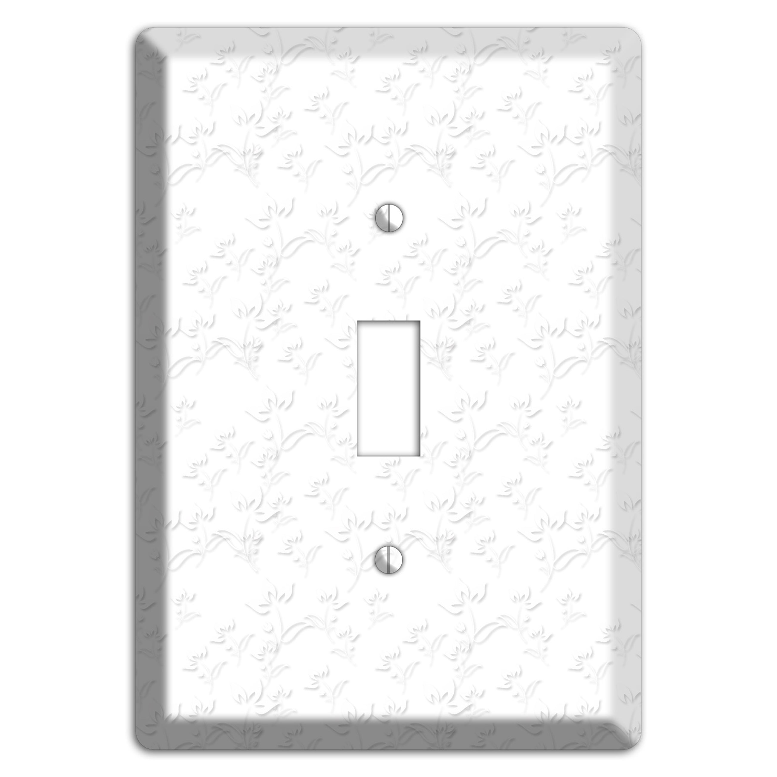 White with Grey Sprig Cover Plates