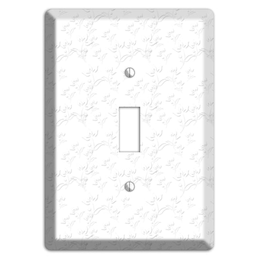 White with Grey Sprig Cover Plates