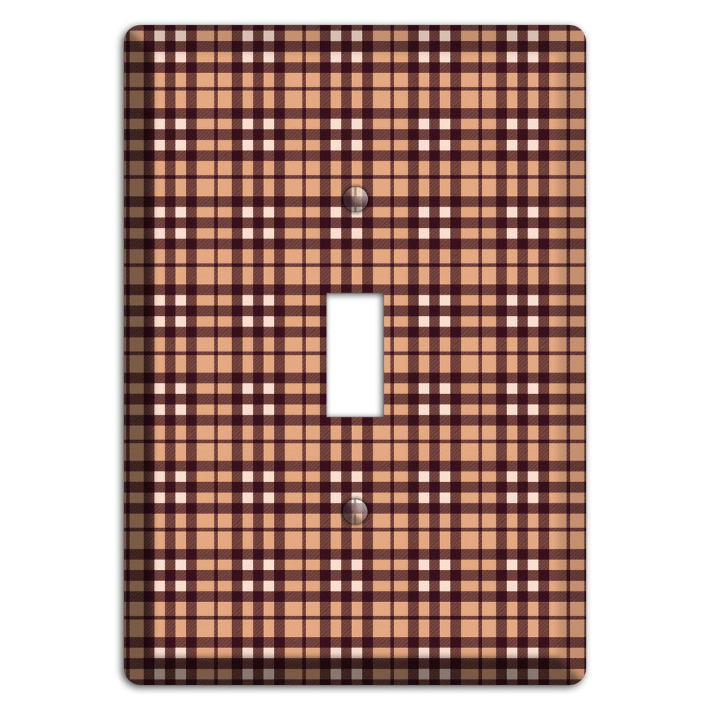Multi Brown Plaid Cover Plates