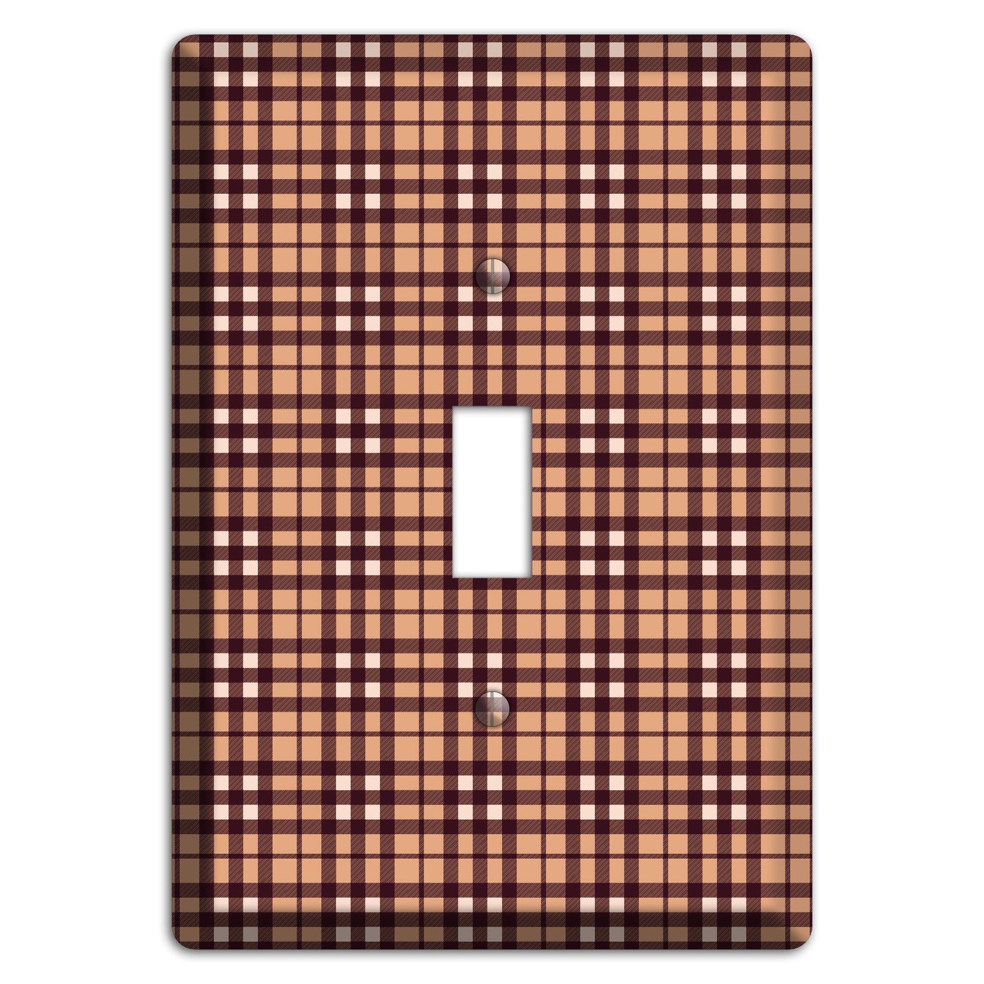 Multi Brown Plaid Cover Plates