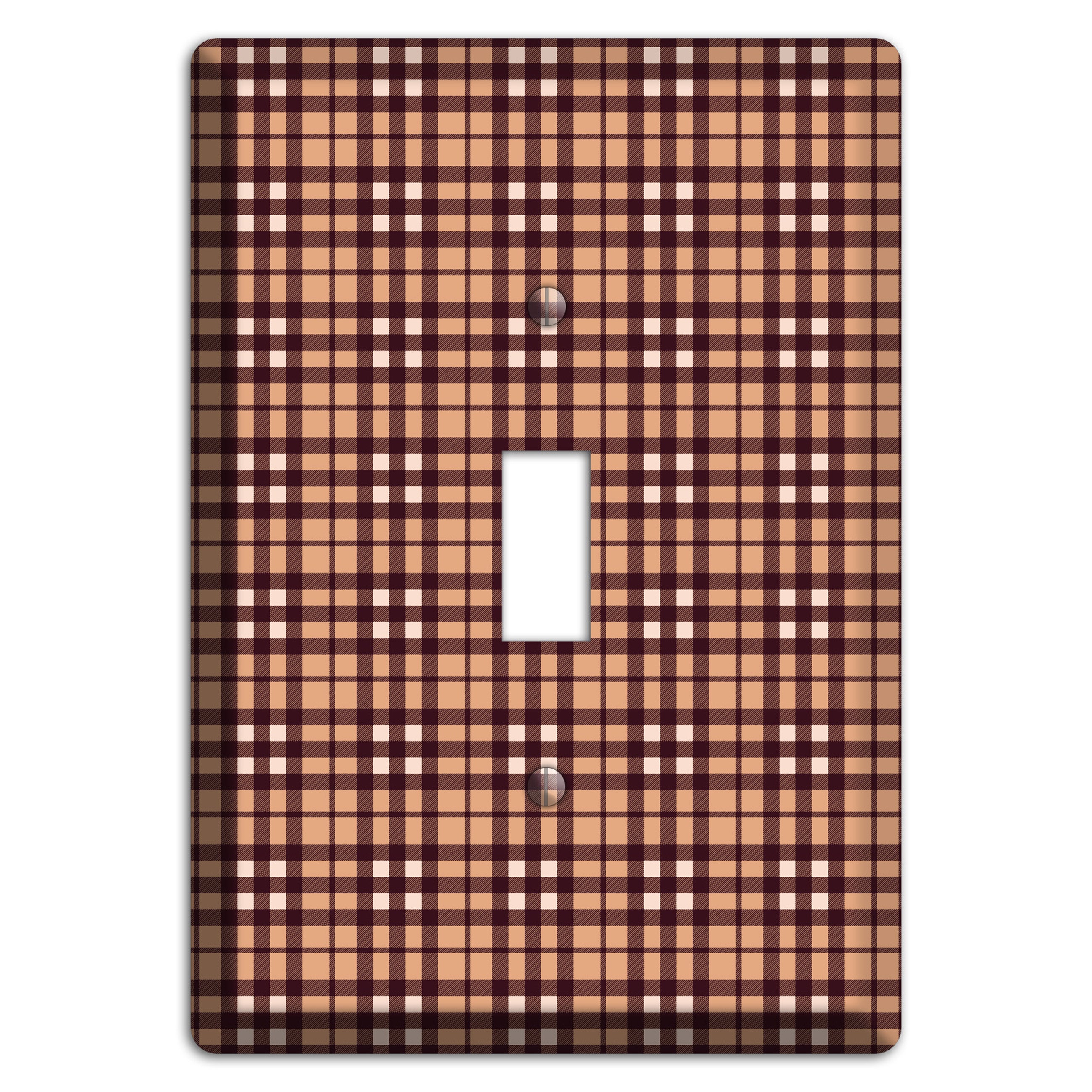 Multi Brown Plaid Cover Plates