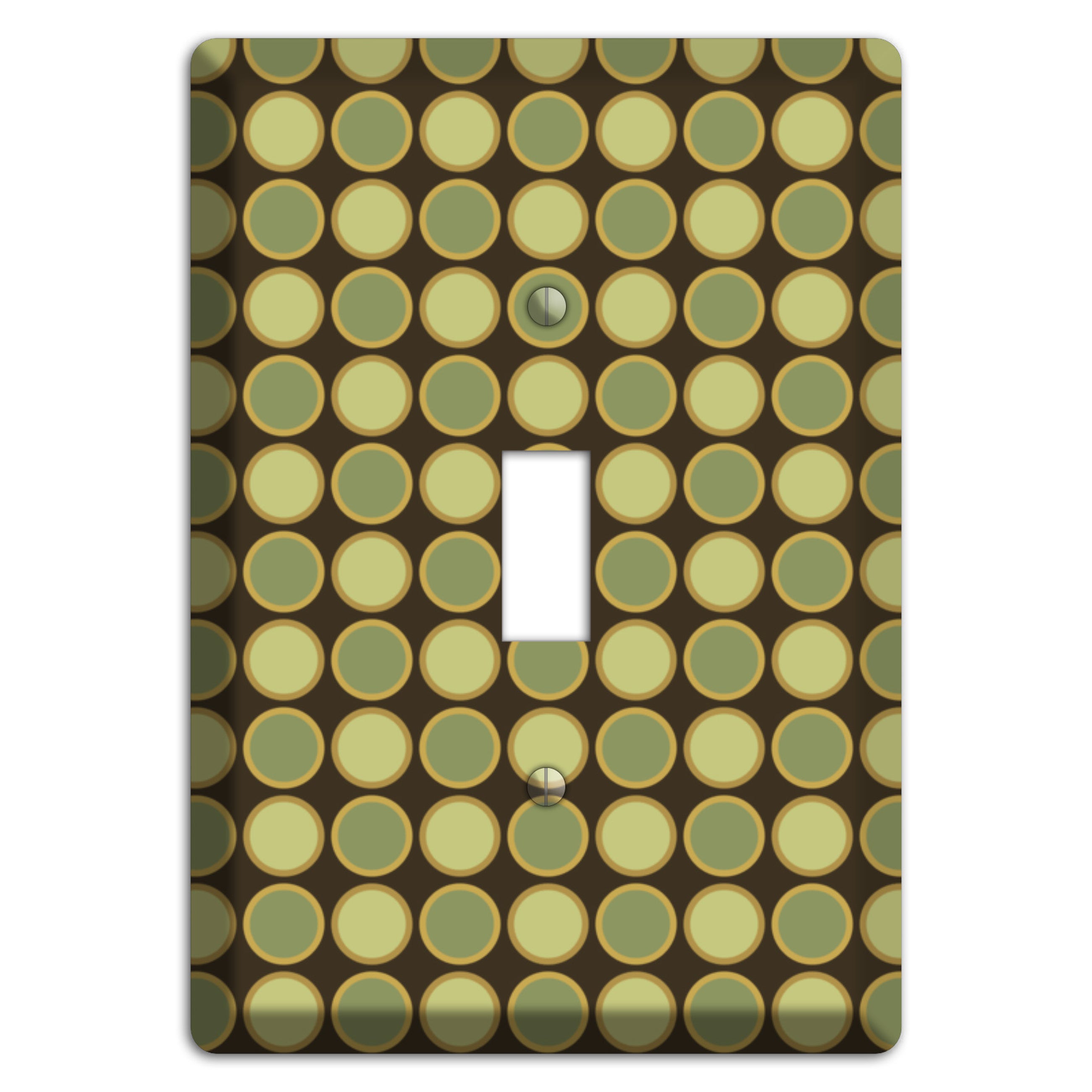 Dark Grey with Multi Olive Tiled Dots Cover Plates