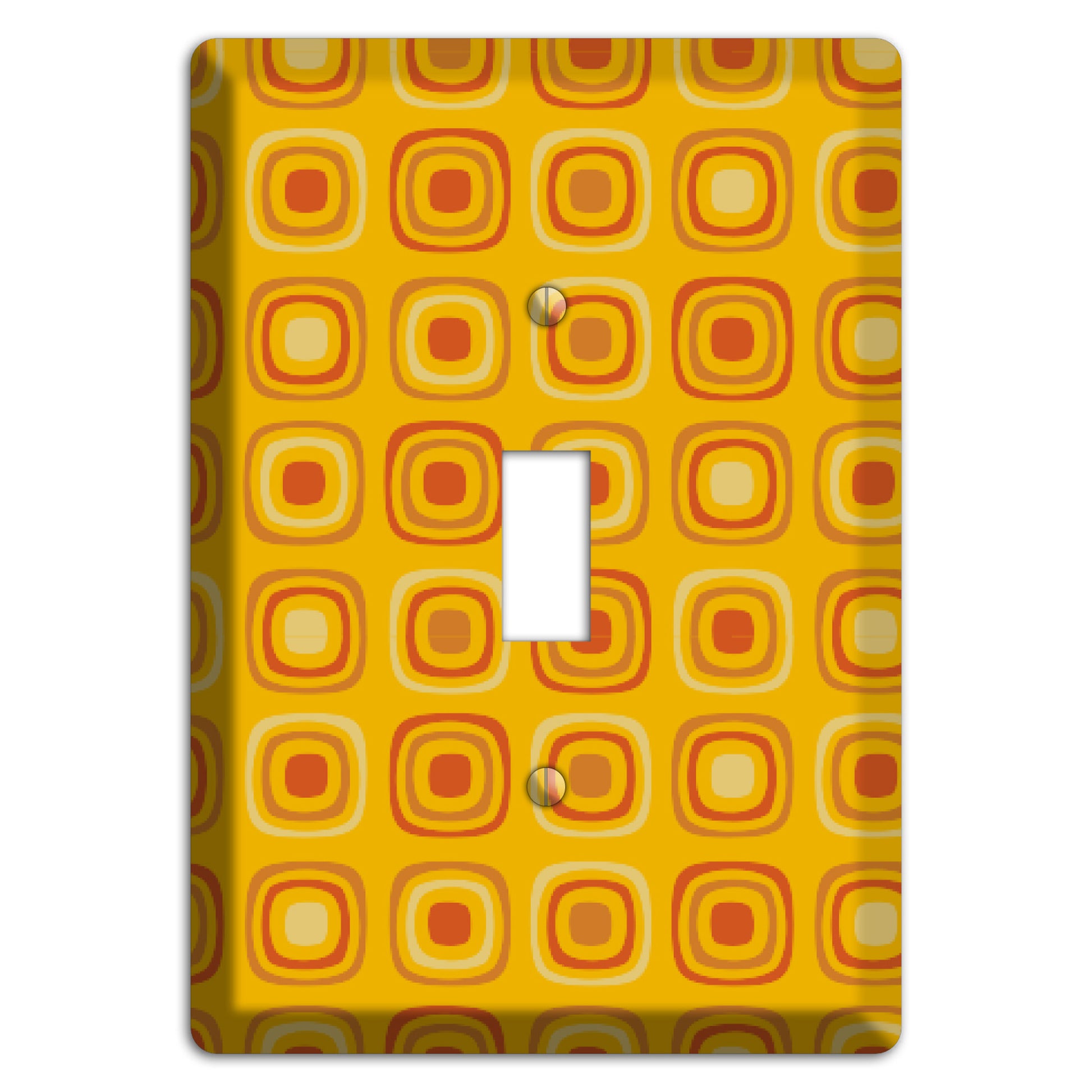 Multi Orange Red Retro Squares Cover Plates