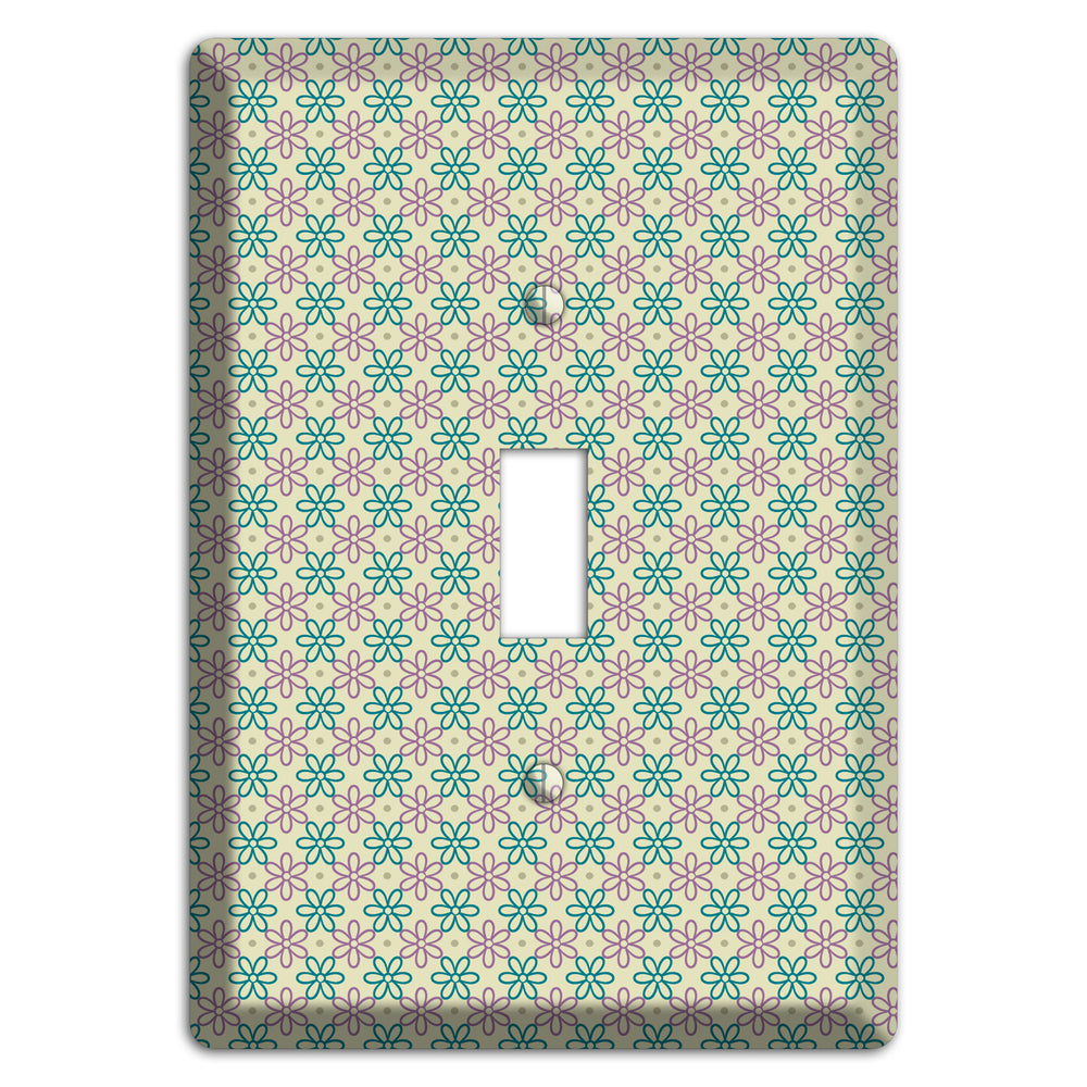 Large Green and Lavender Foulard Cover Plates