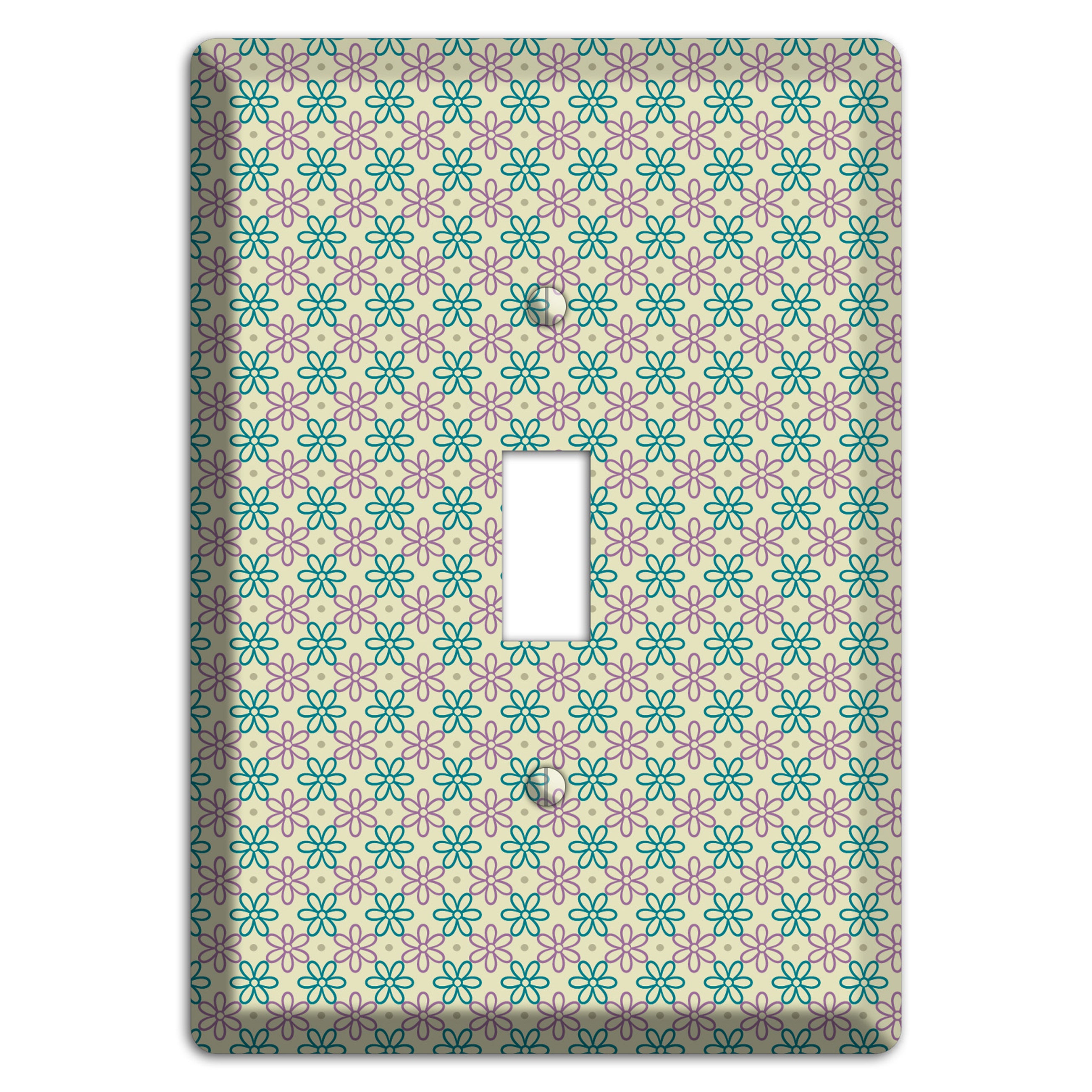 Large Green and Lavender Foulard Cover Plates