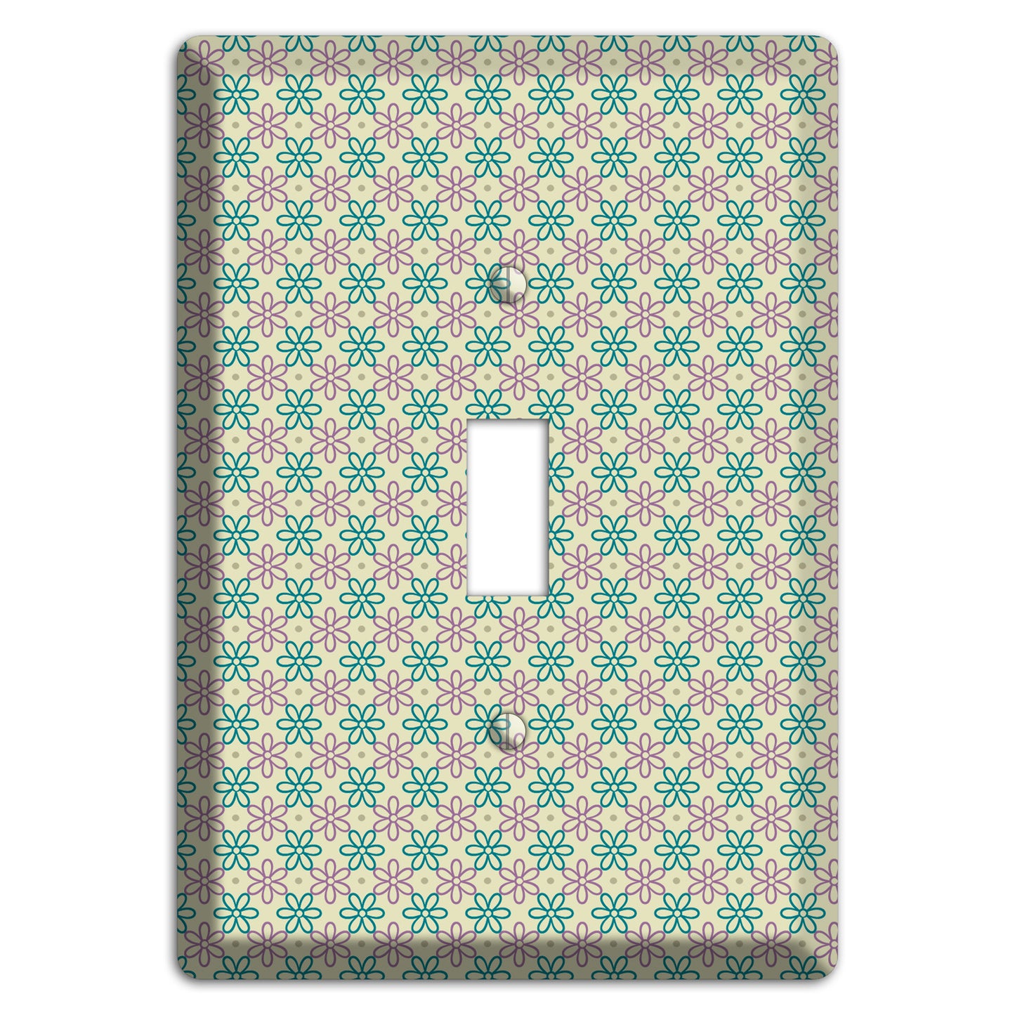 Large Green and Lavender Foulard Cover Plates