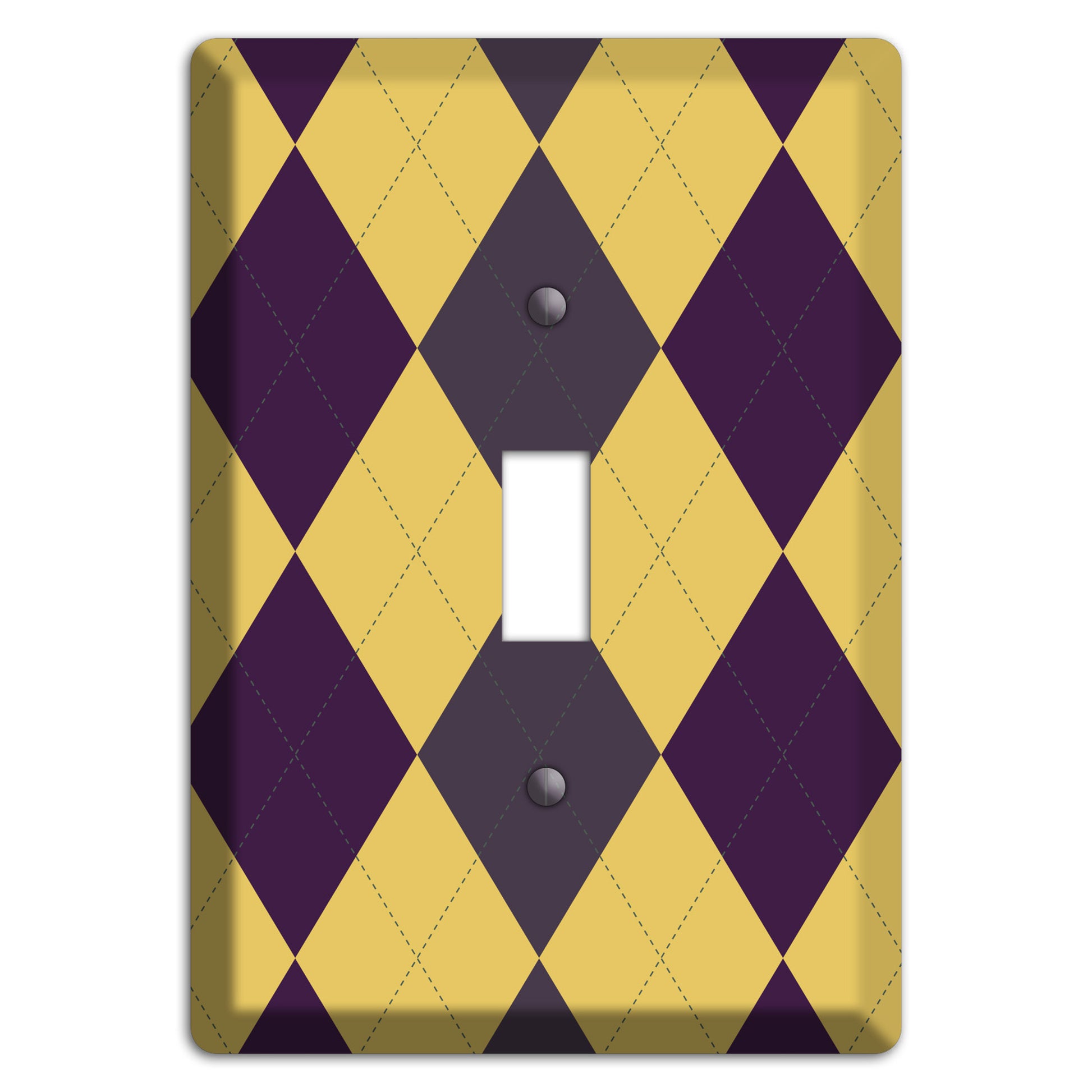 Yellow Plum Brown Argyle Cover Plates