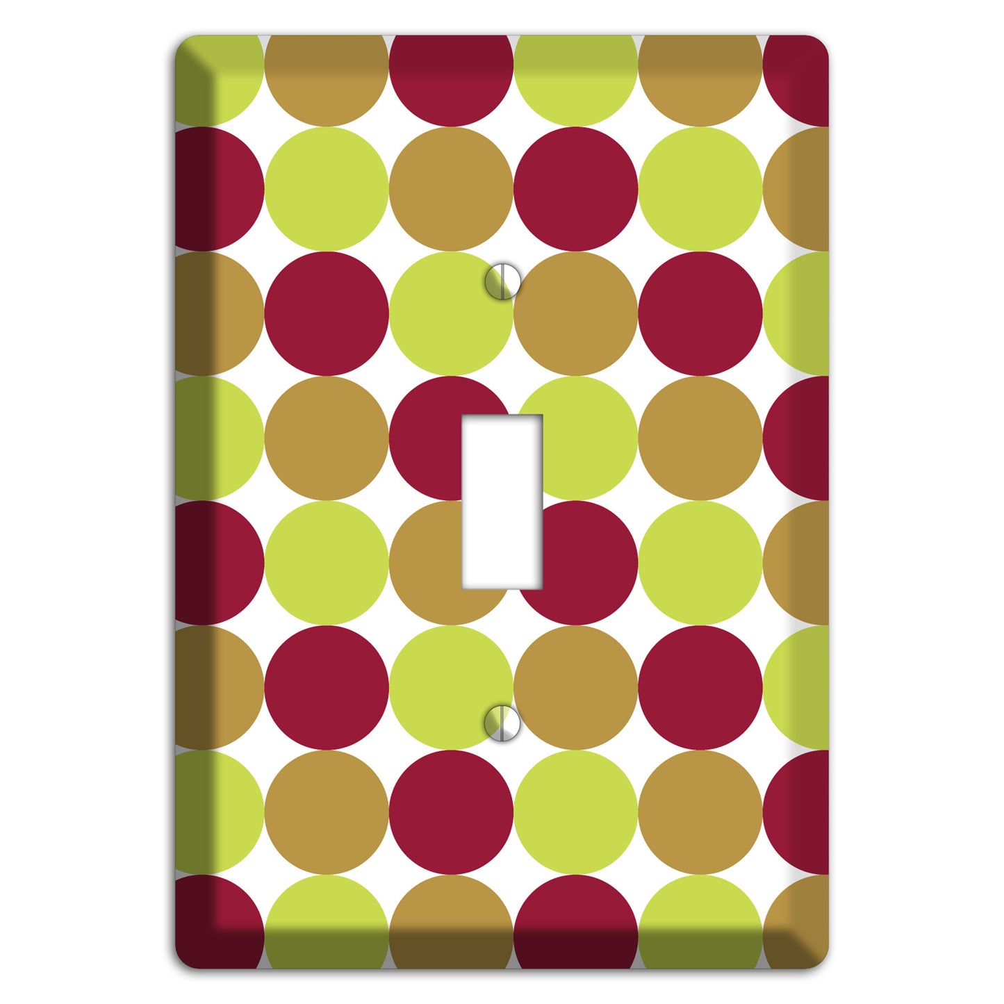 Lime Brown Maroon Tiled Dots Cover Plates