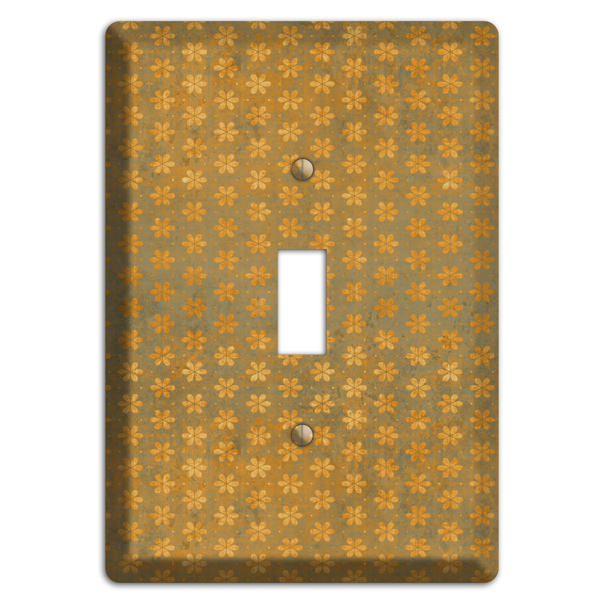 Olive Grunge Floral Contour Cover Plates