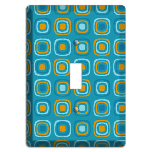 Teal and Mustard Rounded Squares Cover Plates