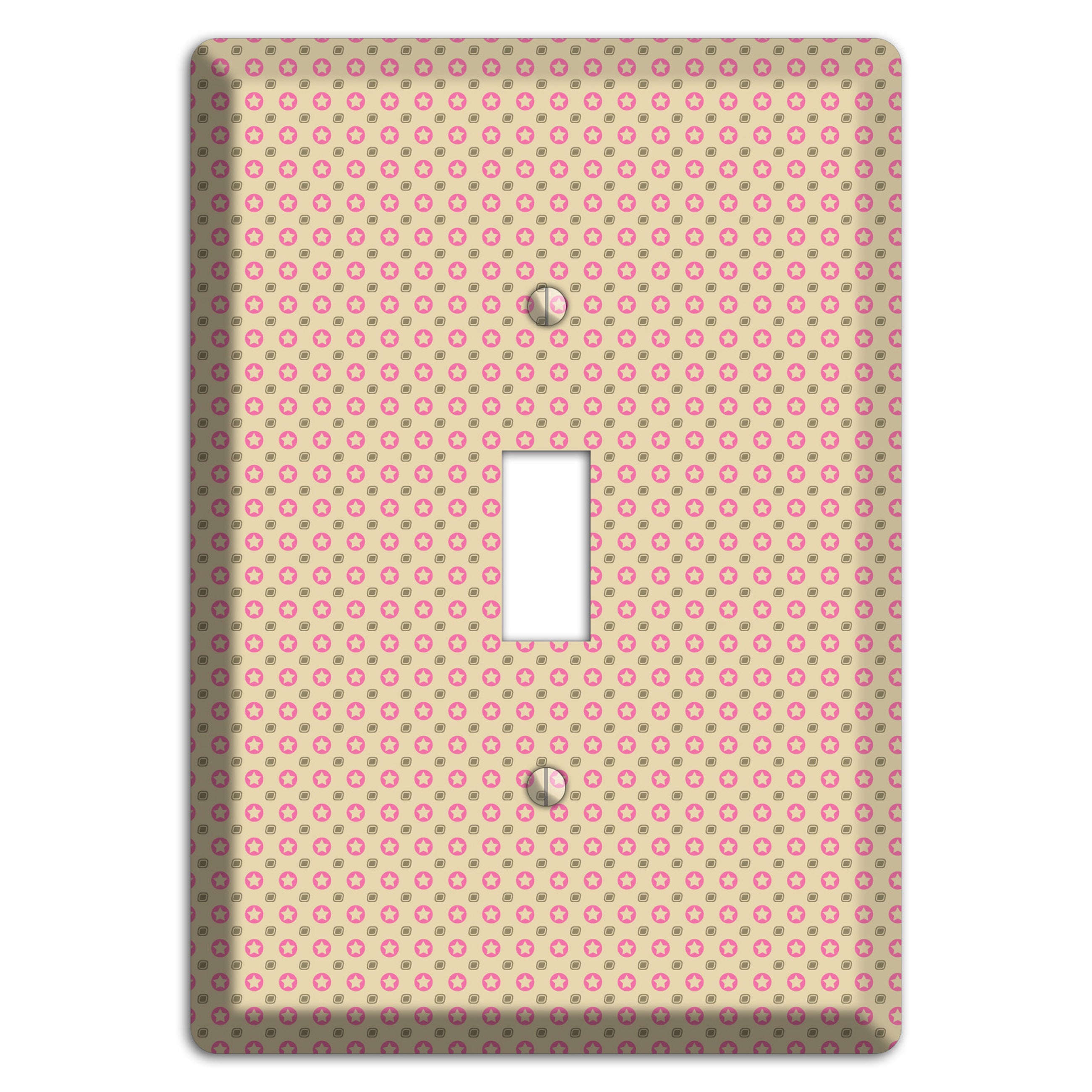 Beige with Pink Stars Cover Plates