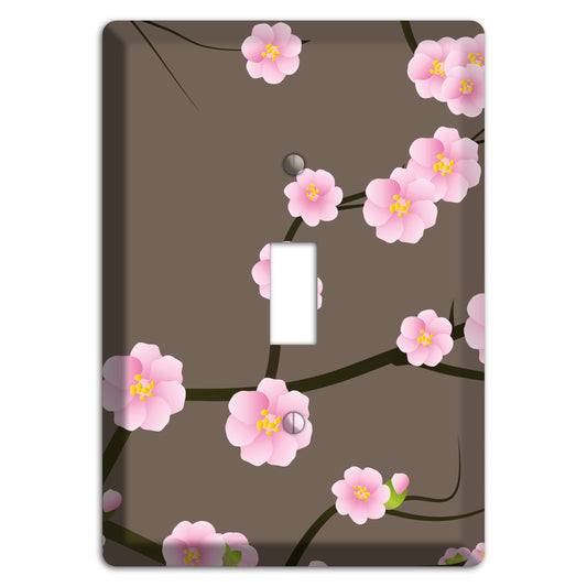 Pink and Brown Cherry Blossoms Cover Plates