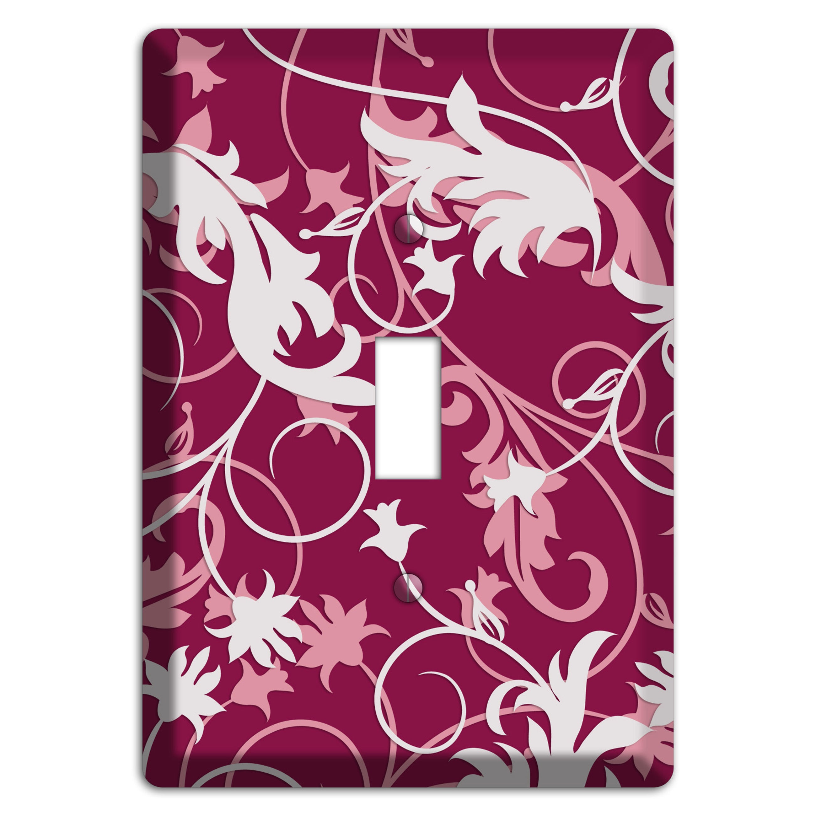 Fuschia and Pink Victorian Sprig Cover Plates
