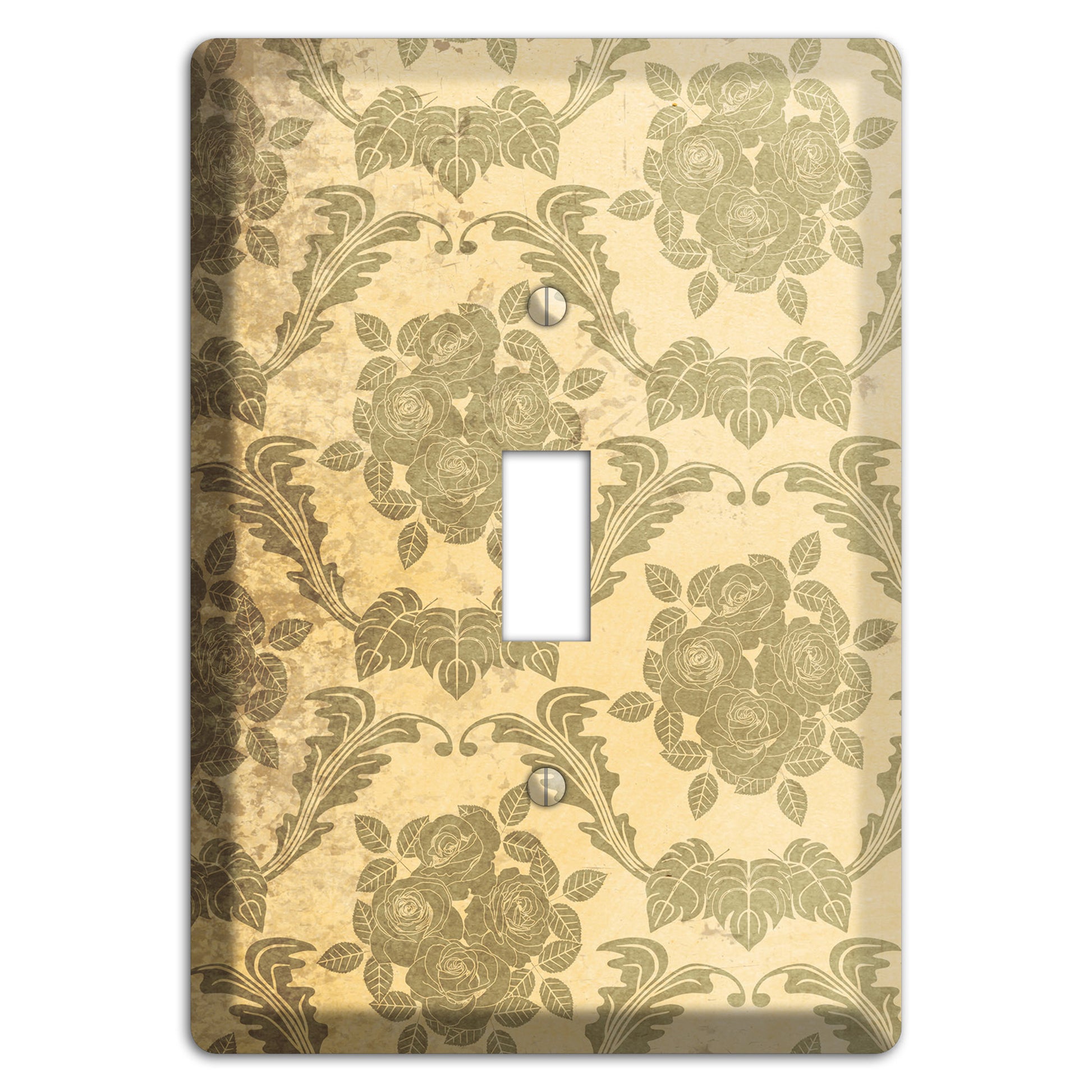 Straw Vintage Rose Damask Cover Plates