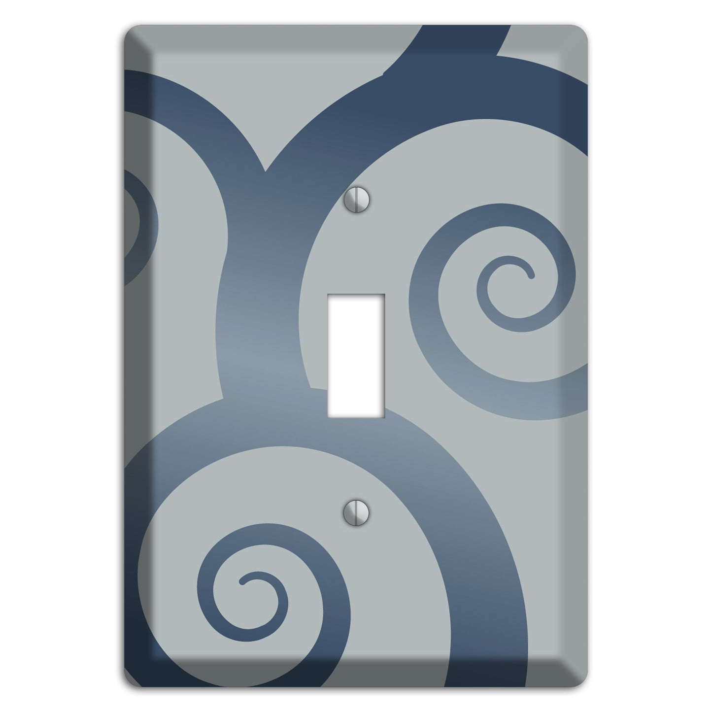 Grey with Blue Large Swirl Cover Plates