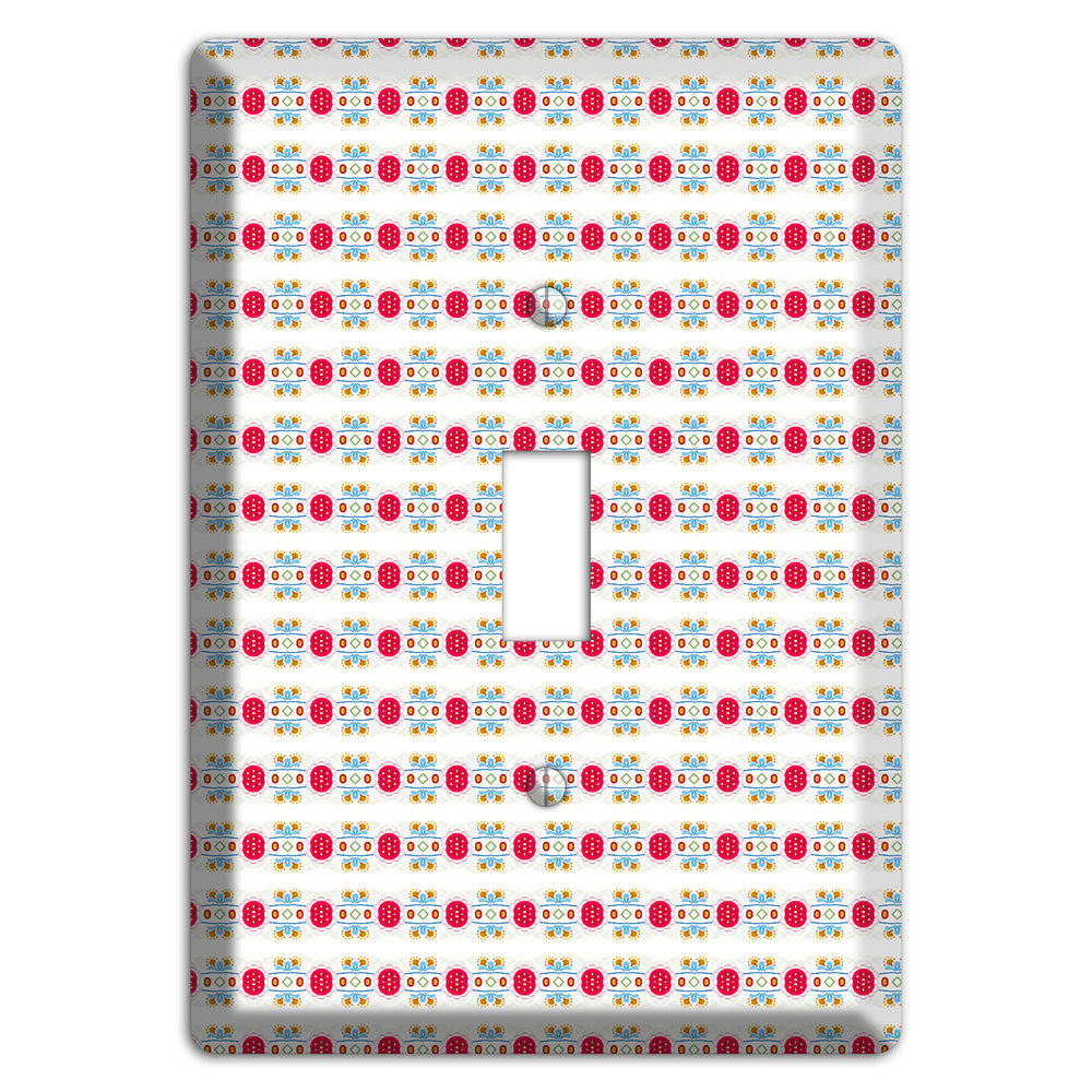 Off White with Red Blue Olive Tapestry Cover Plates