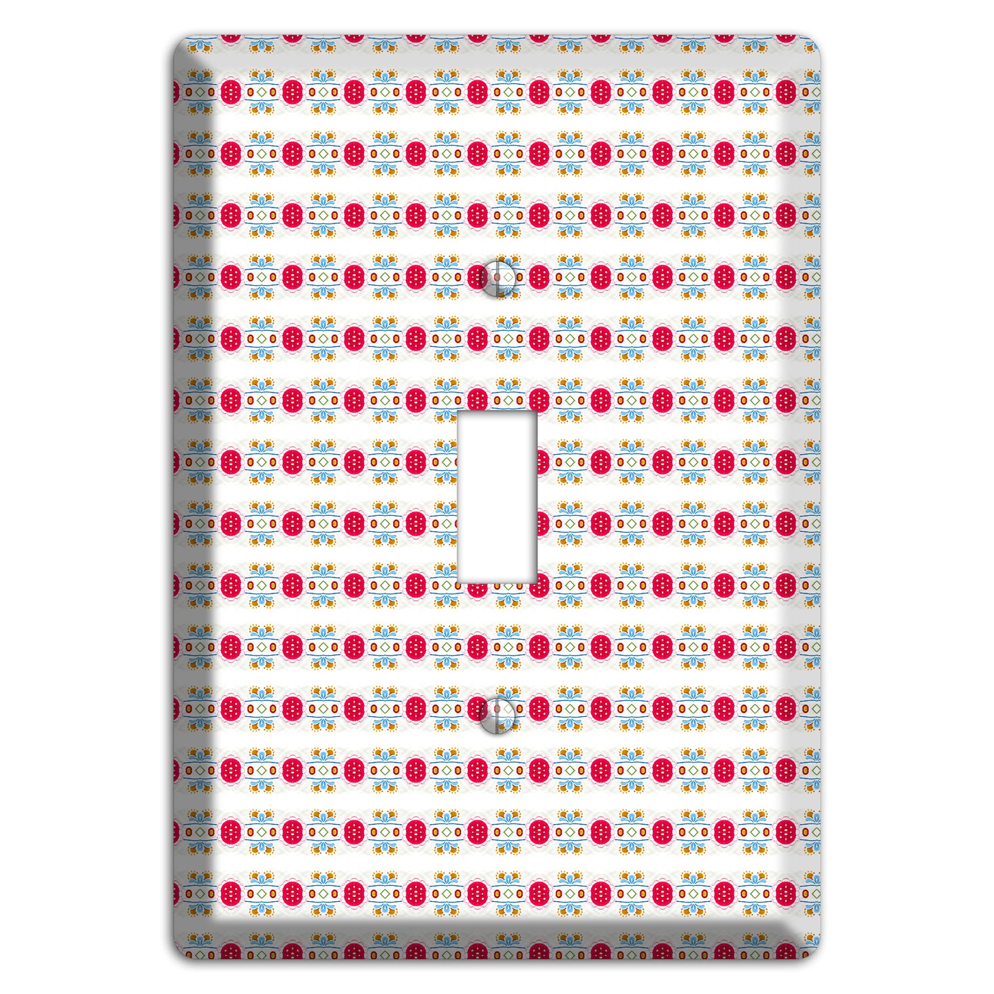 Off White with Red Blue Olive Tapestry Cover Plates