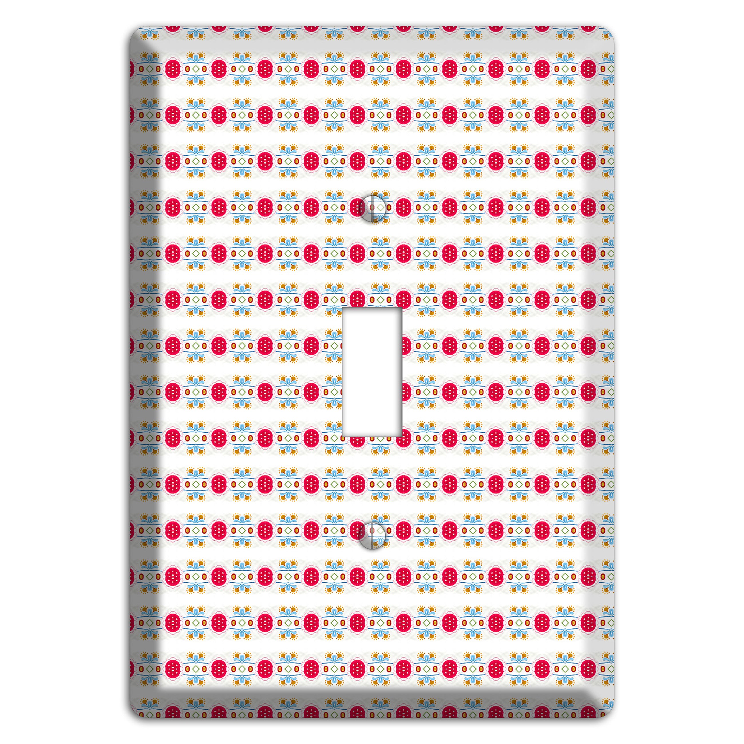 Off White with Red Blue Olive Tapestry Cover Plates
