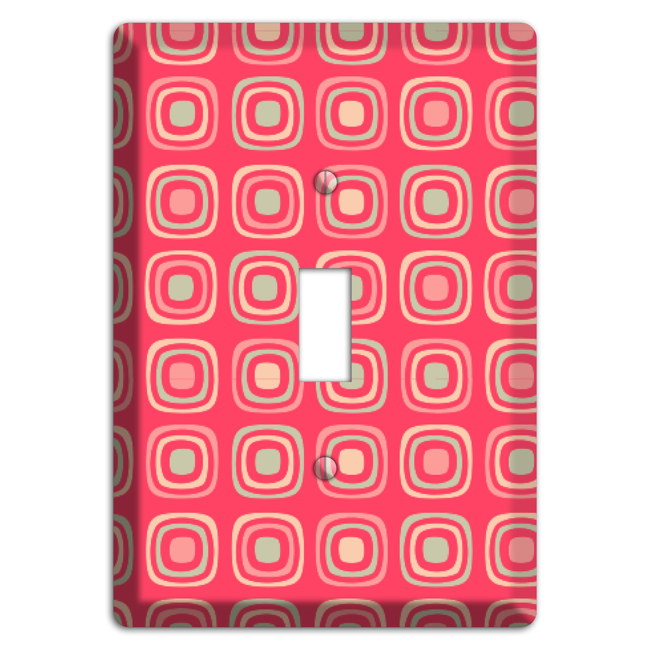 Multo Pink Retro Squares Cover Plates