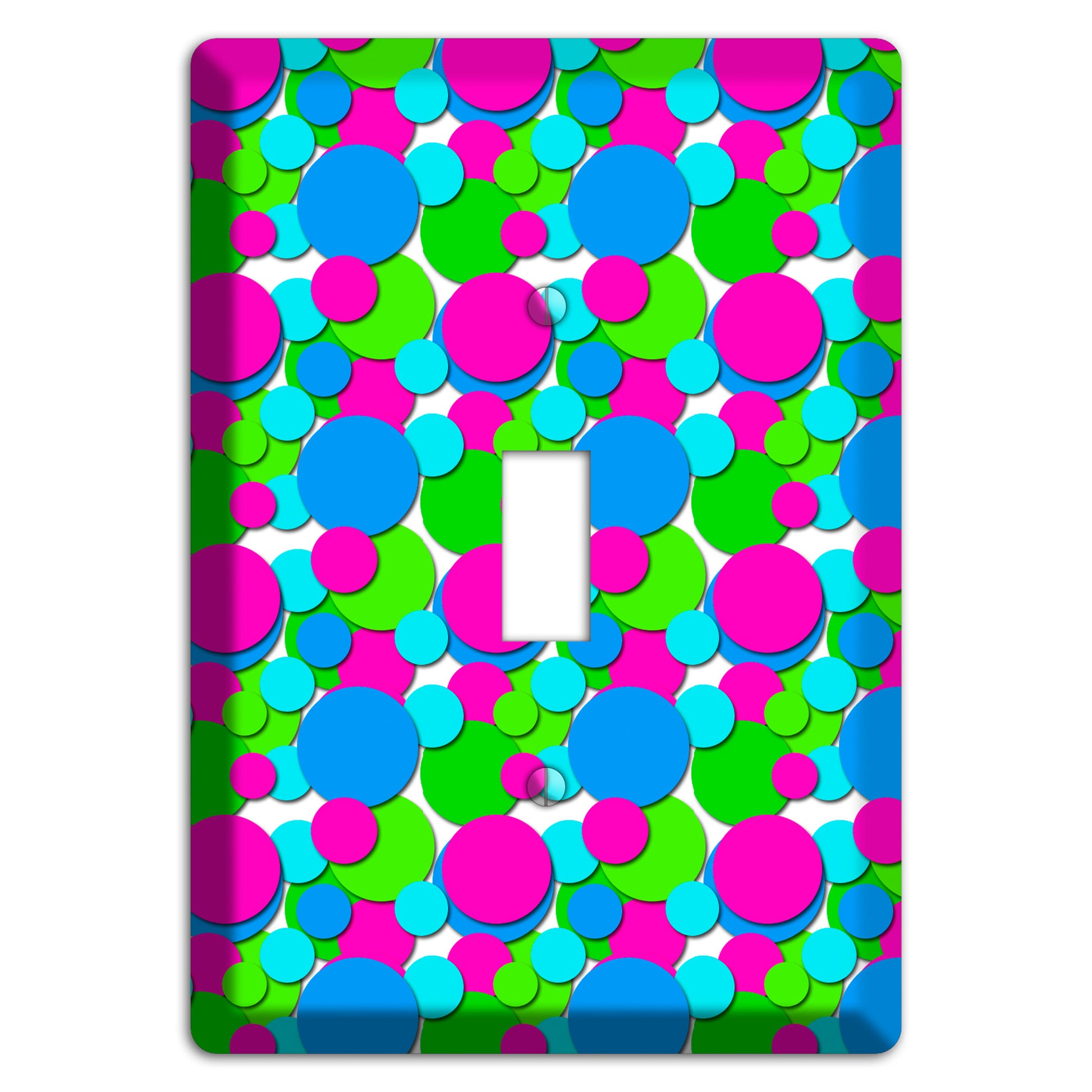 Fuschia Lime Blue Bubble Dots Cover Plates