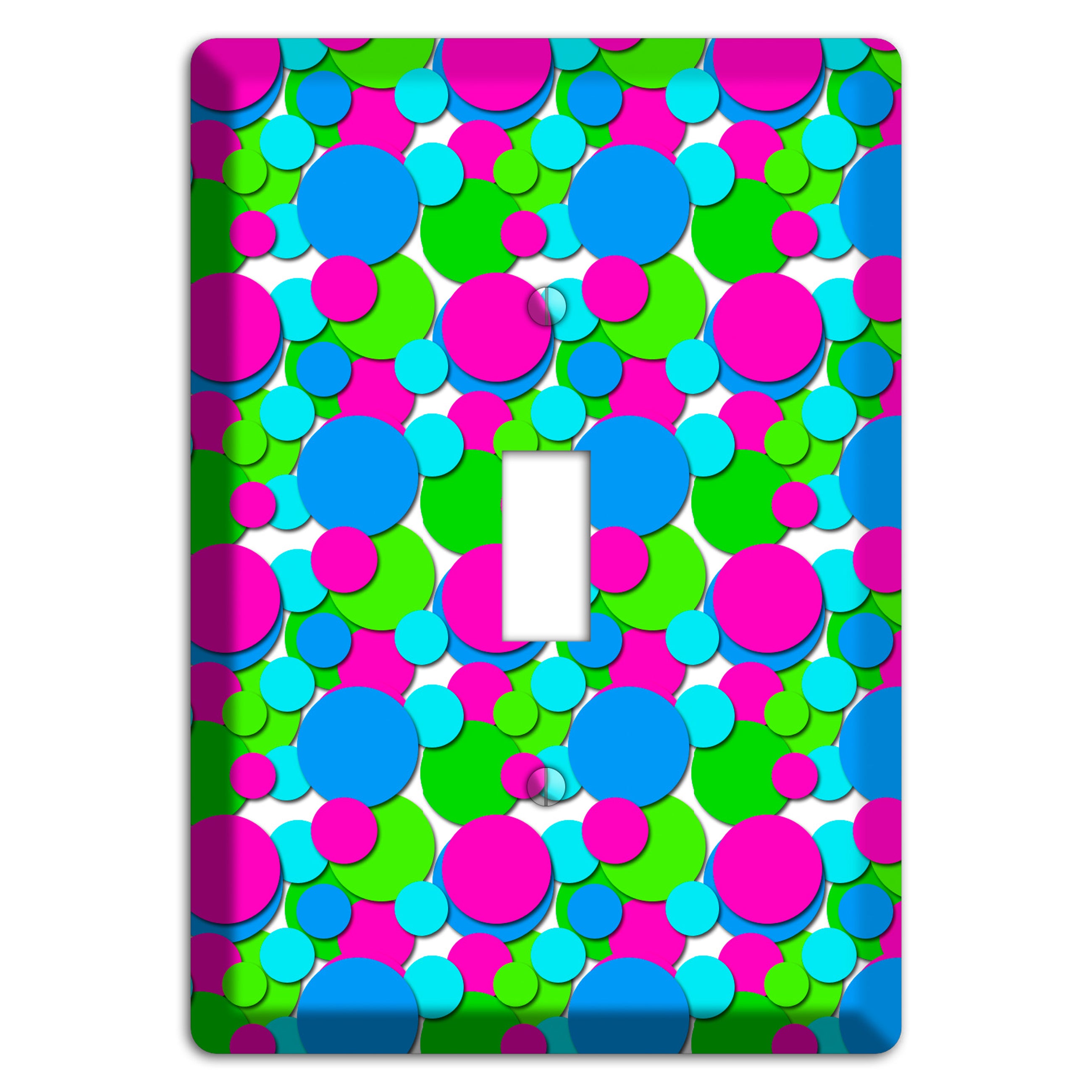 Fuschia Lime Blue Bubble Dots Cover Plates