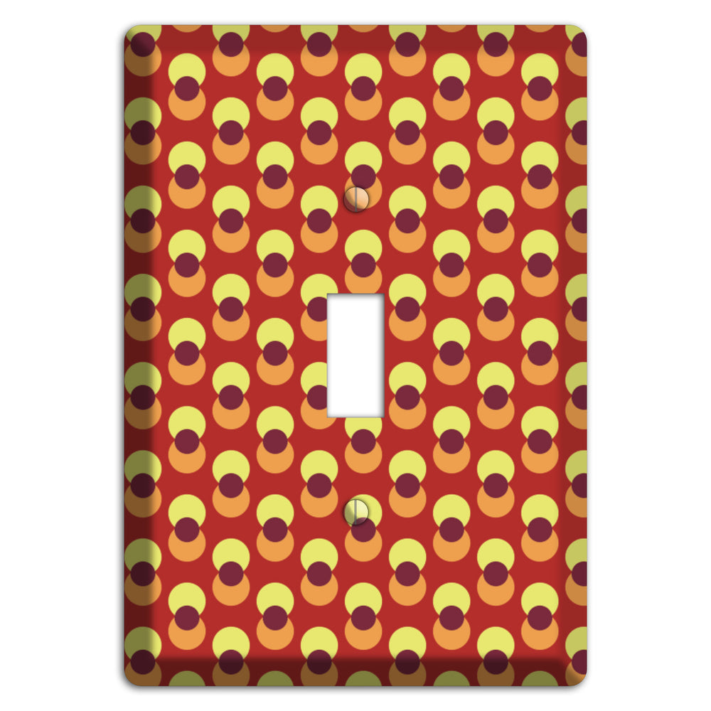 Red Yellow Coral Overlain Dots Cover Plates