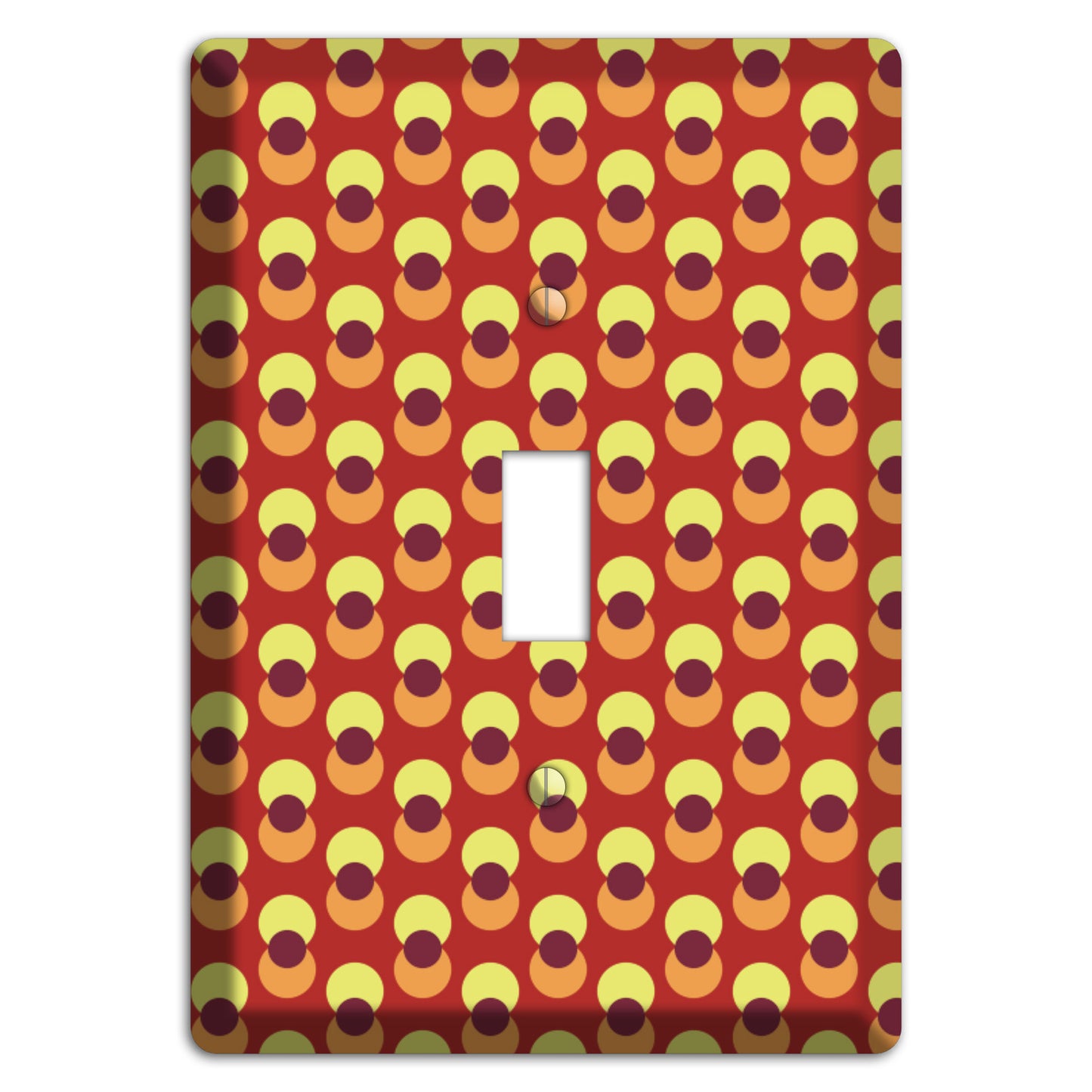 Red Yellow Coral Overlain Dots Cover Plates