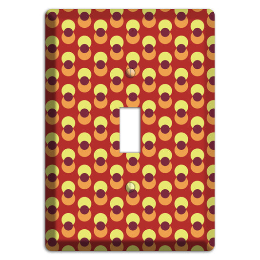 Red Yellow Coral Overlain Dots Cover Plates