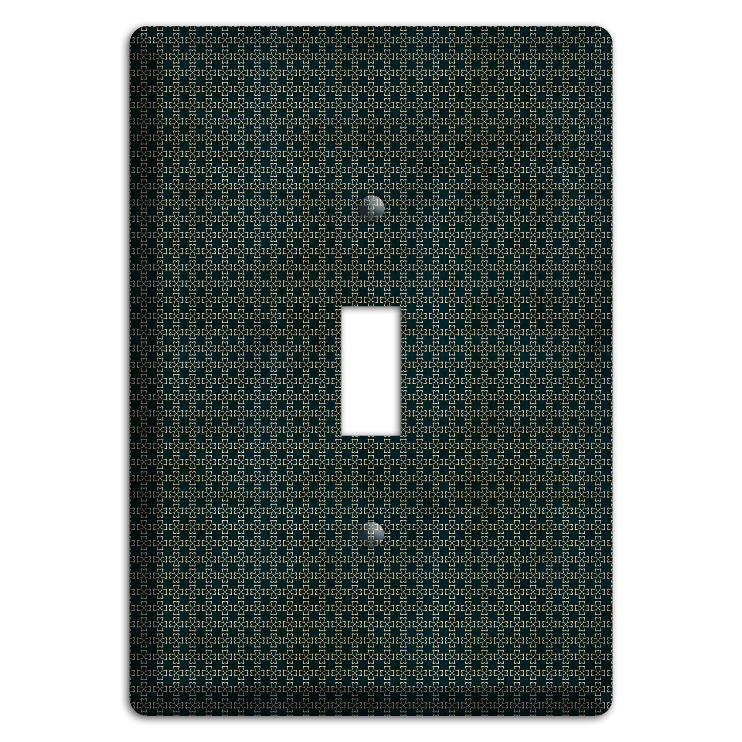 Dark Green Grunge Tiny Arabesque Cover Plates